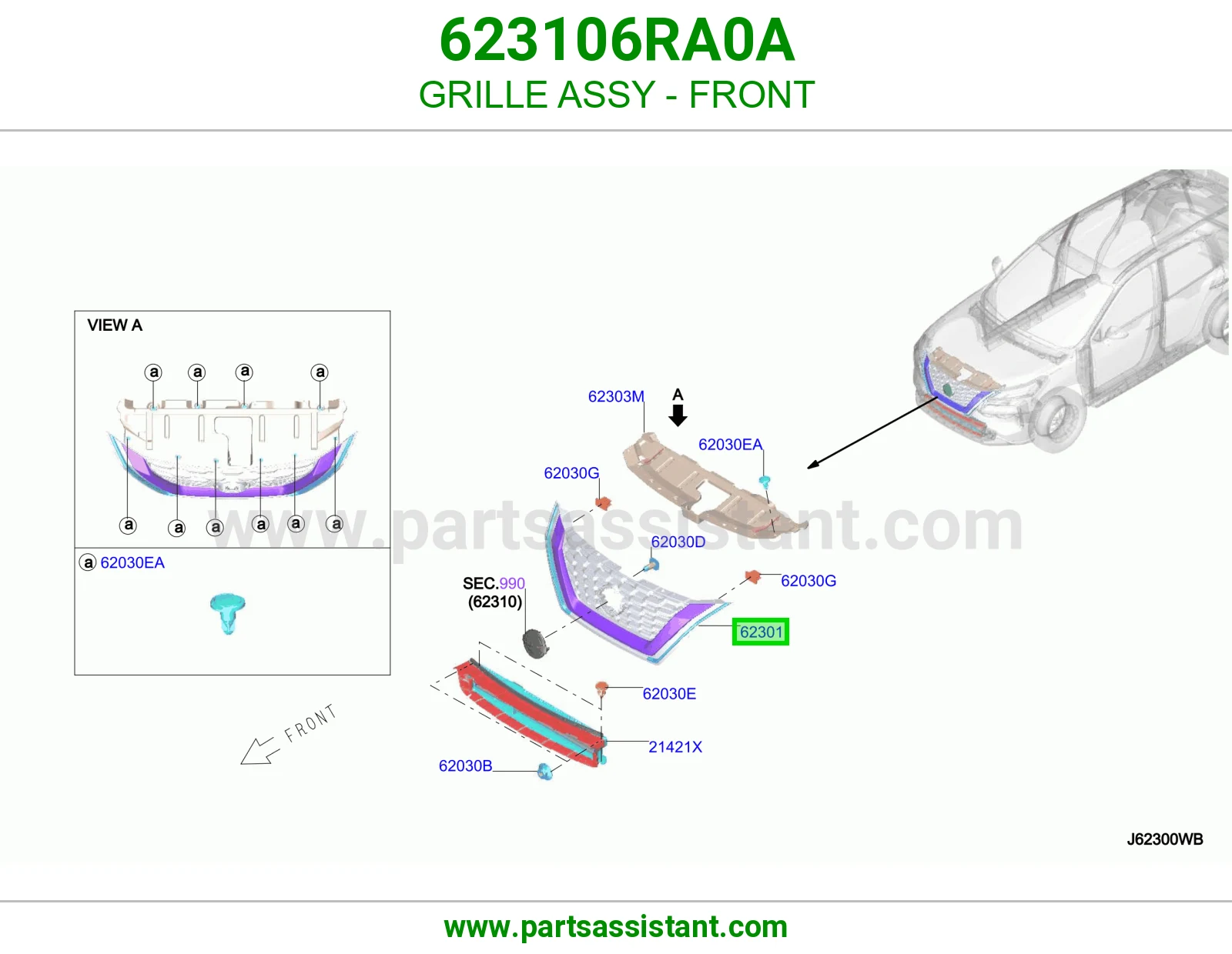 شبك امامي 623106RA0A