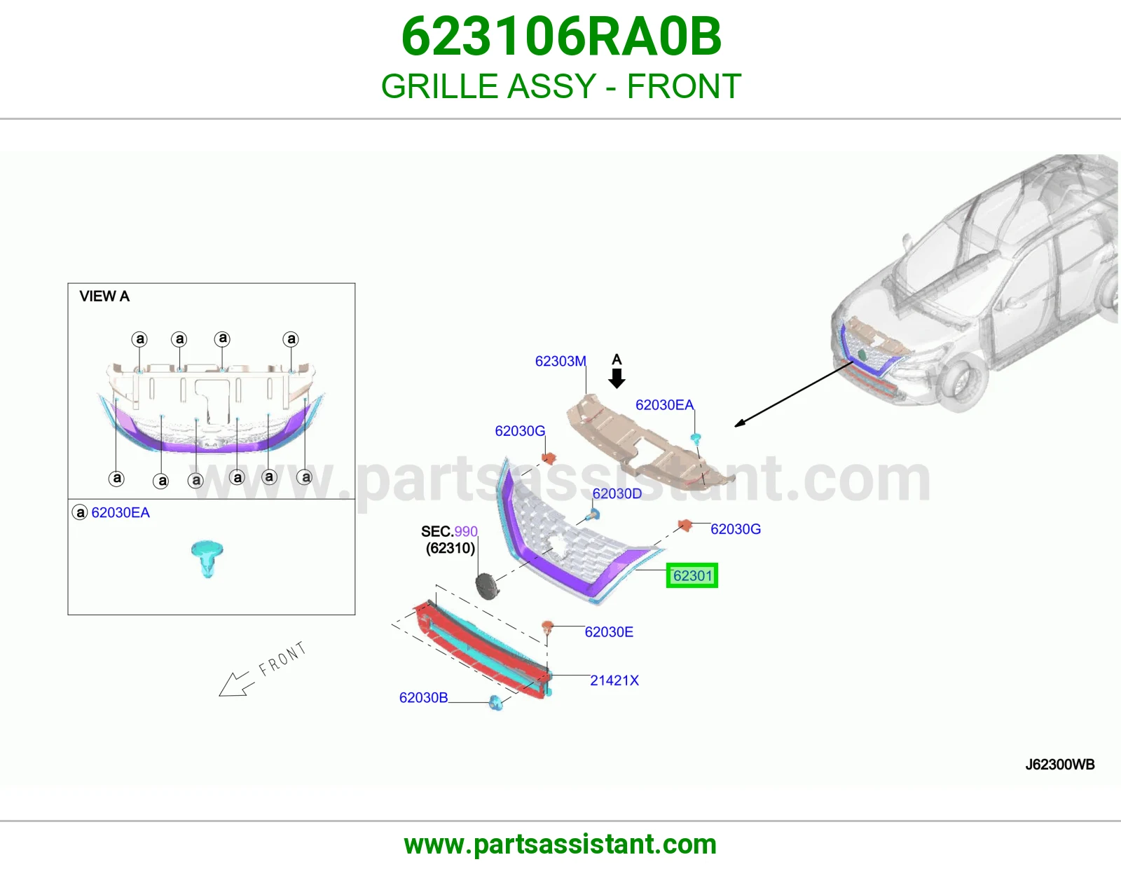 شبك امامي 623106RA0B