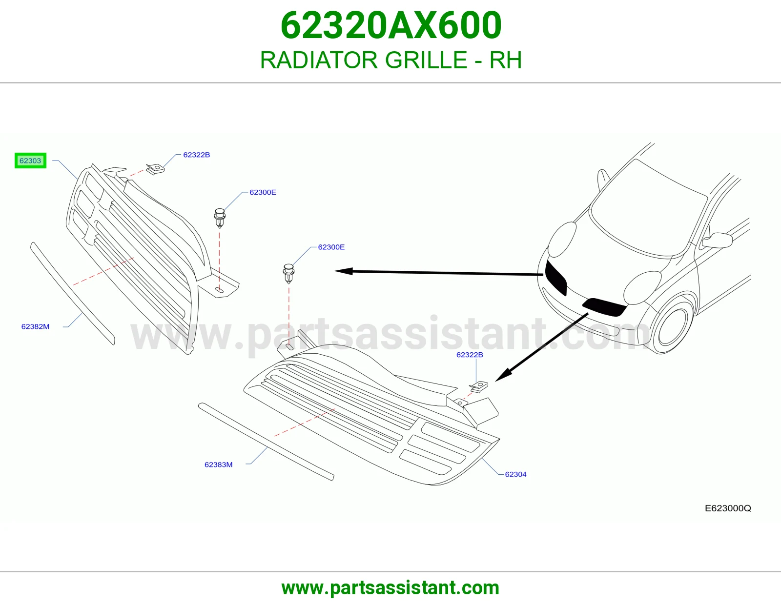زيق تحت شمعه يمين 62320AX600