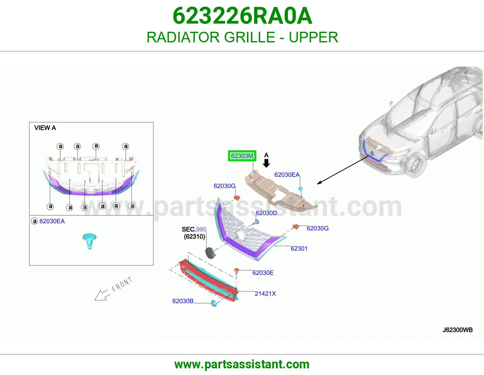 شبك رديتر فوق 623226RA0A