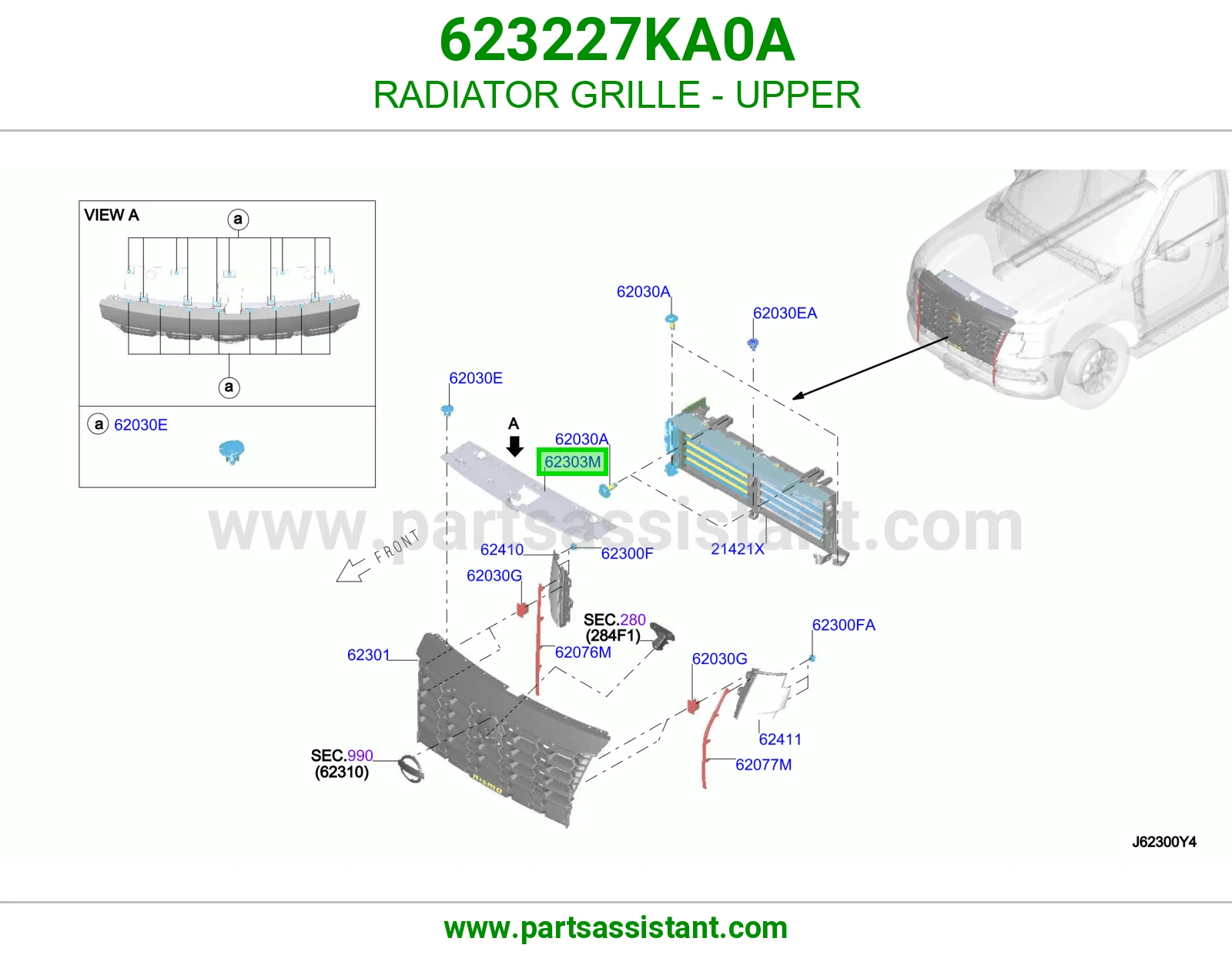 شبك رديتر فوق 623227KA0A