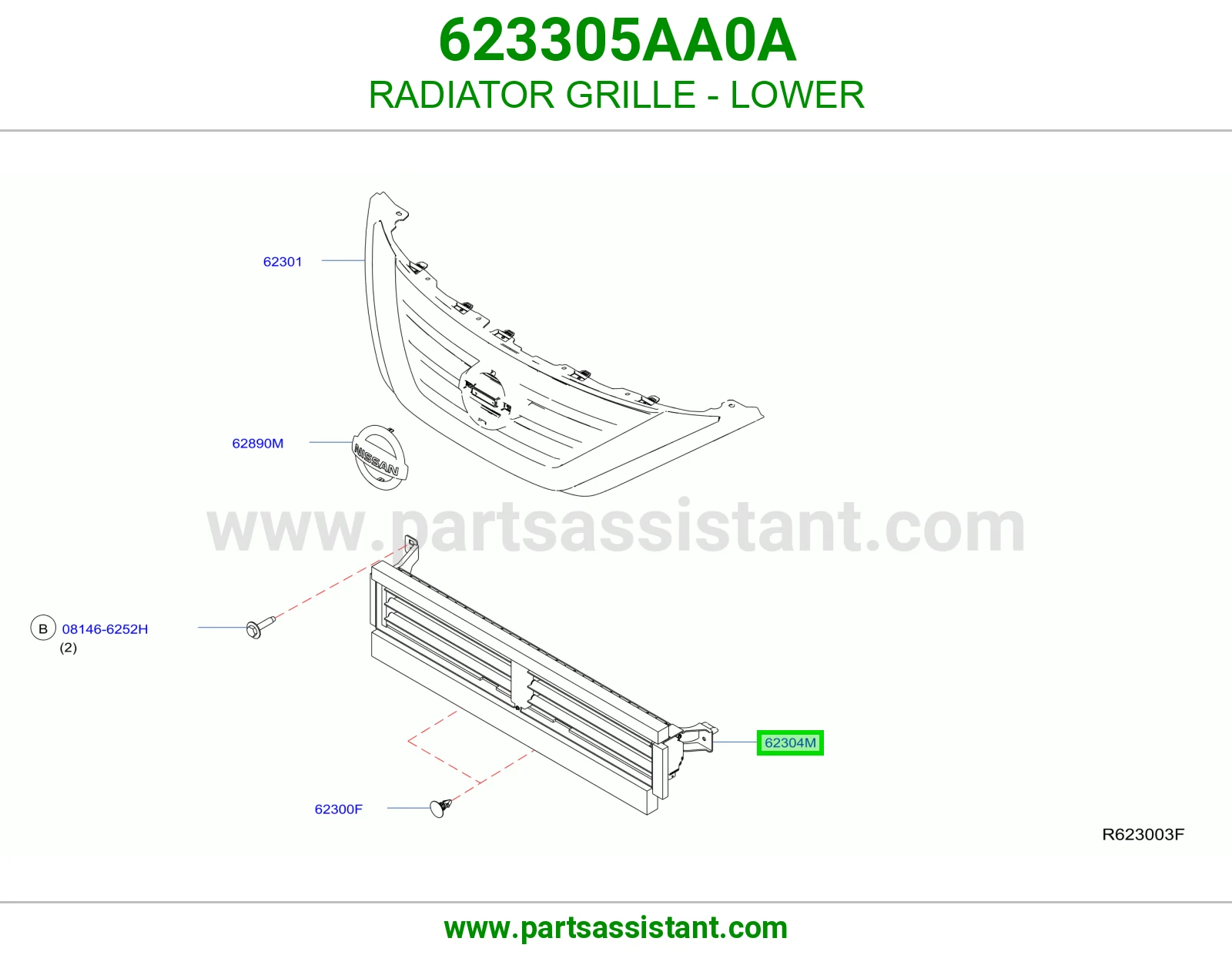 شبك صدام أمامي يسار 623305AA0A