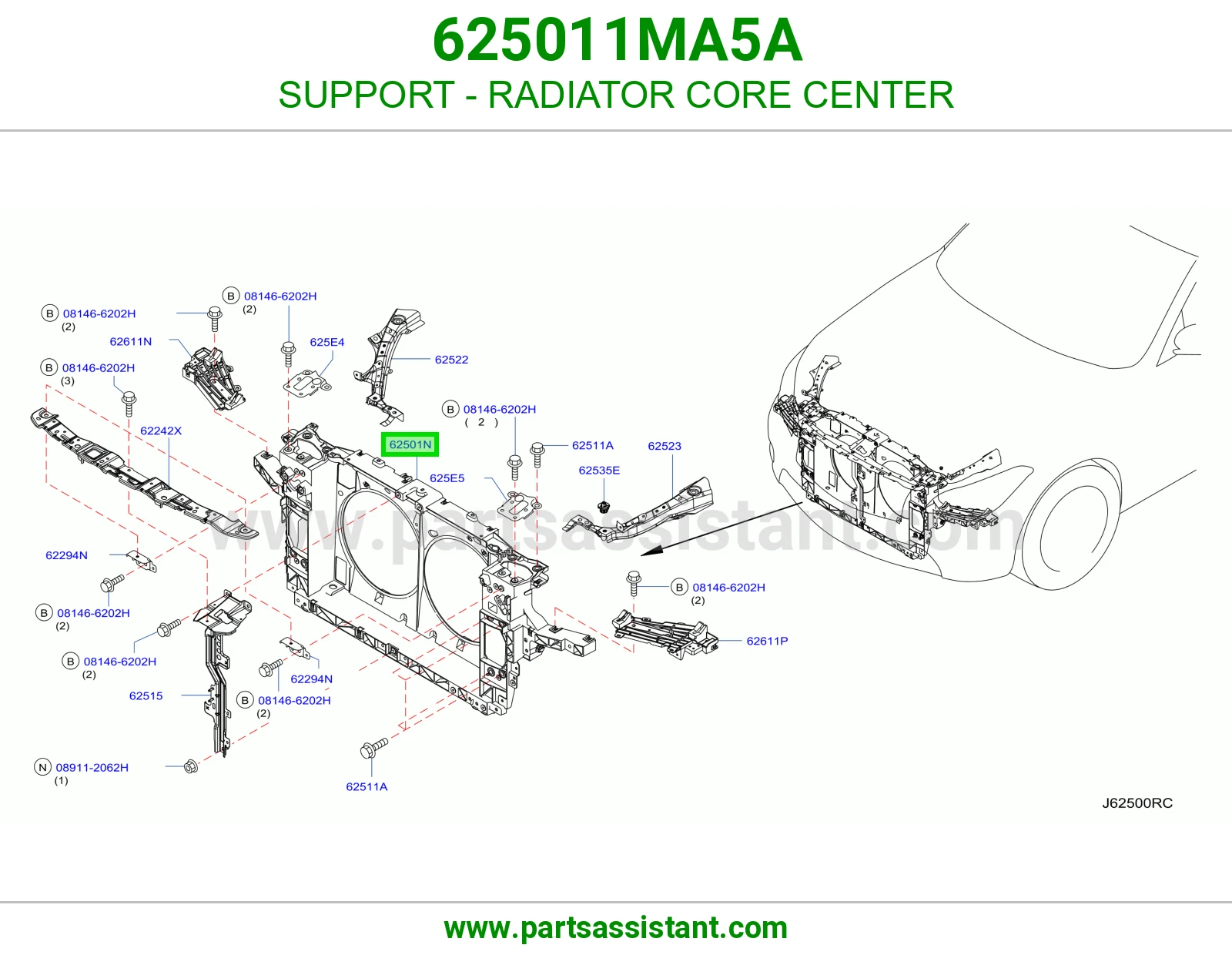 قاعدة رديتر وسط 625011MA5A