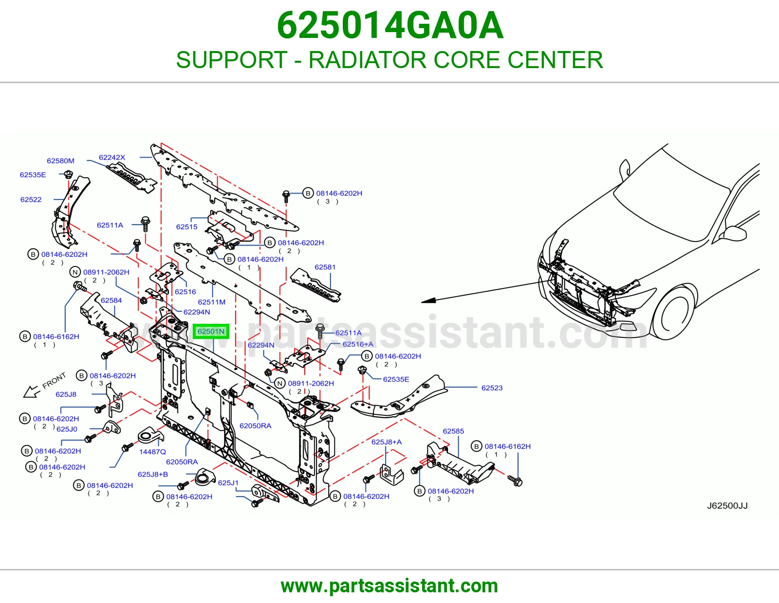 قاعدة رديتر وسط 625014GA0A