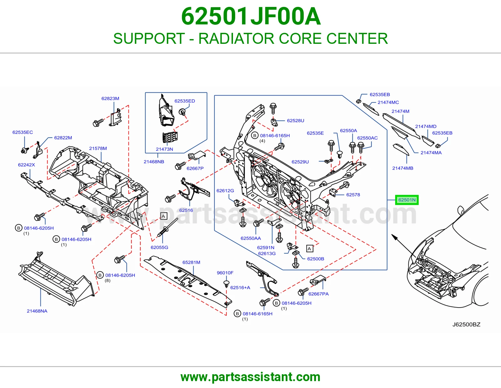 قاعدة رديتر وسط 62501JF00A