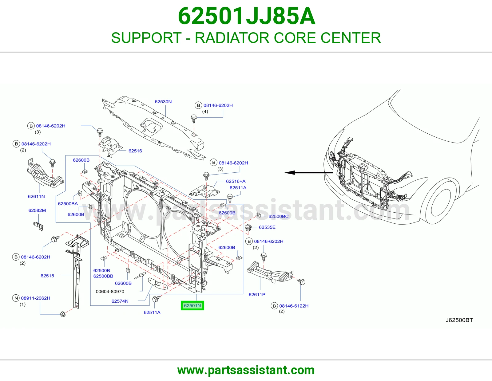 قاعدة رديتر وسط 62501JJ85A