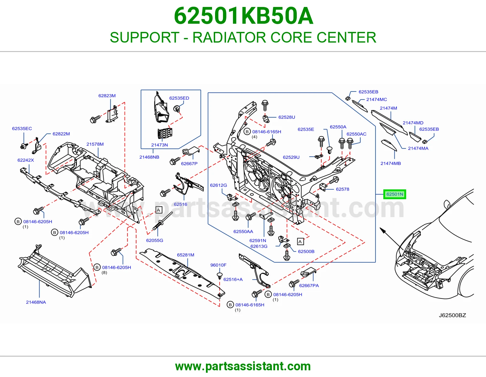 قاعدة رديتر وسط 62501KB50A