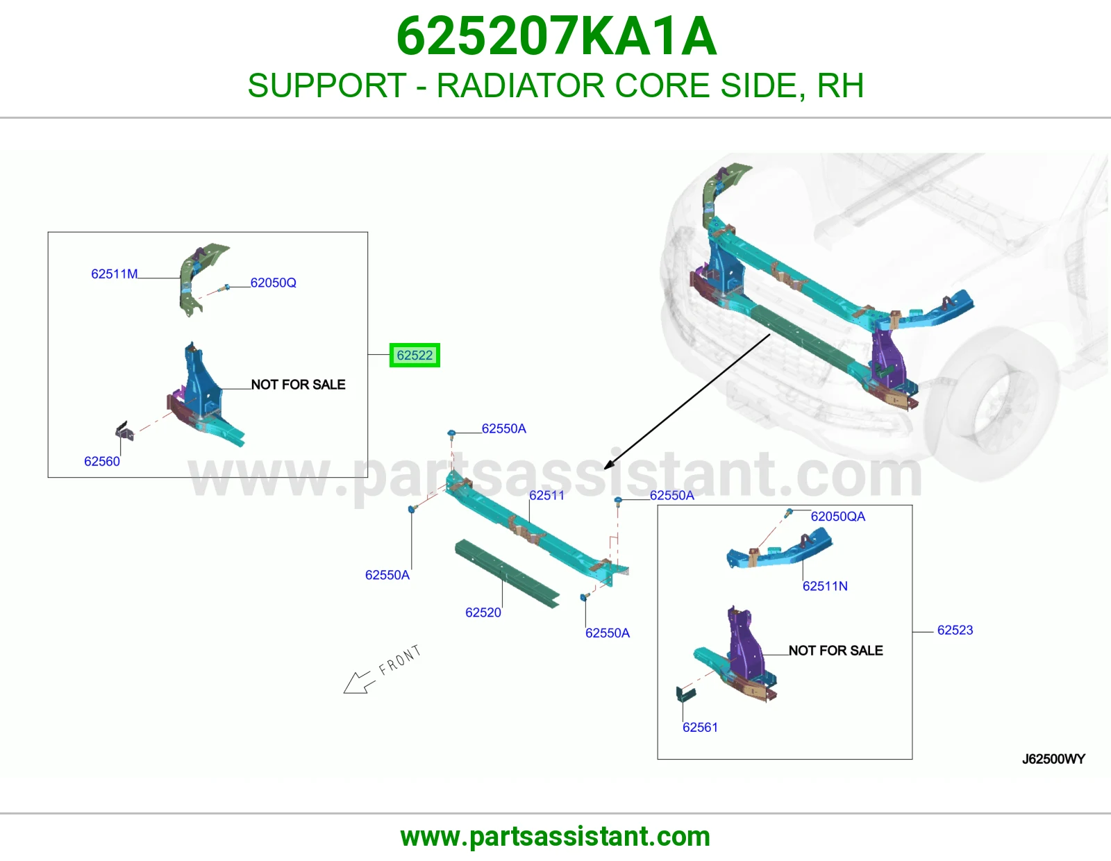 قاعدة جنب رديتر يمين 625207KA1A