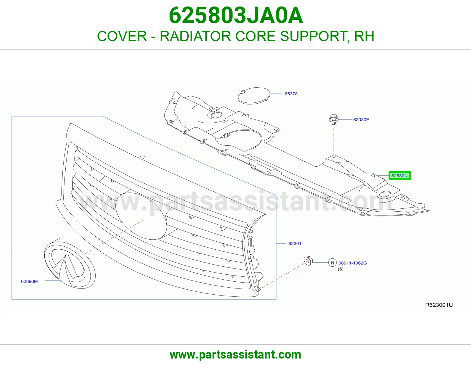 غطاء صدر رديتر يمين 625803JA0A