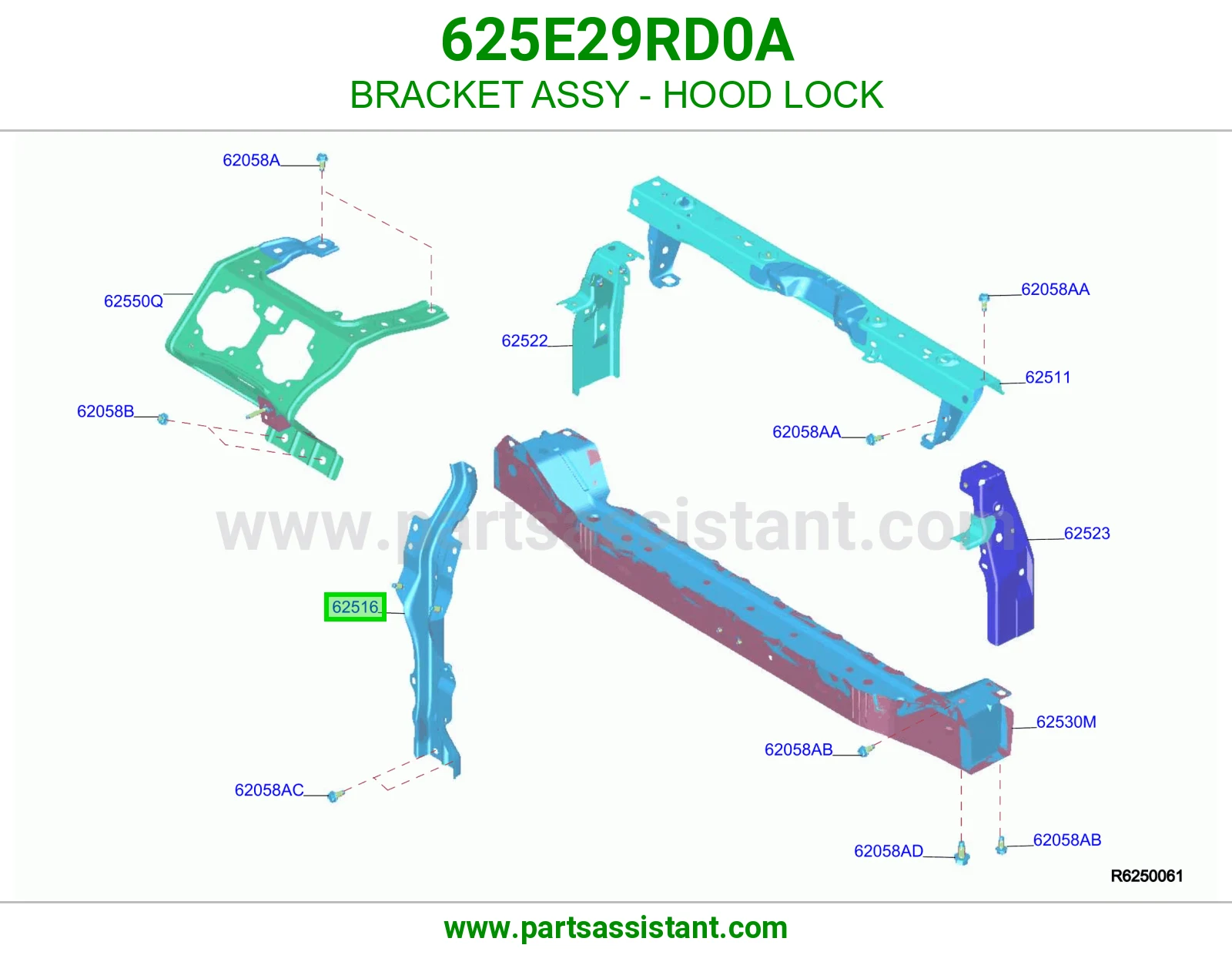 قاعدة قفل كبوت كاملة 625E29RD0A