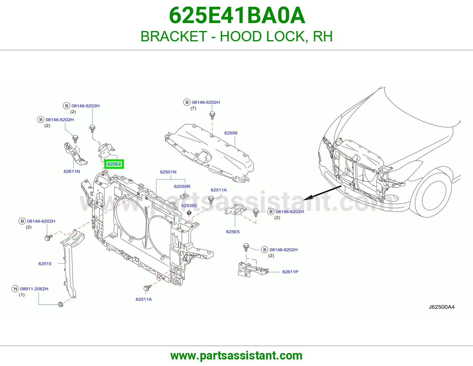 قاعدة قفل كبوت يمين 625E41BA0A