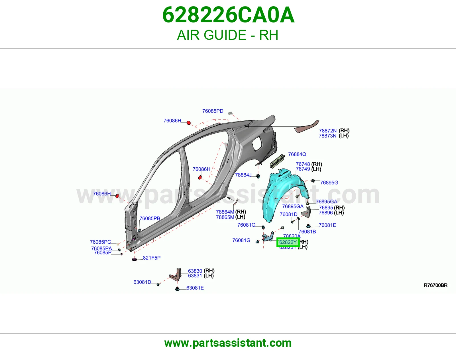 بلاستيك هواء يمين 628226CA0A