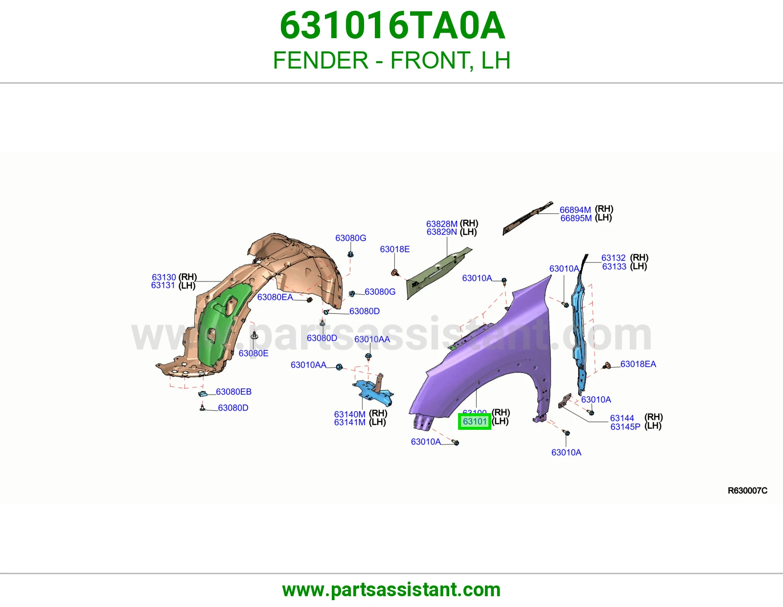 رفرف امامي يسار 631016TA0A