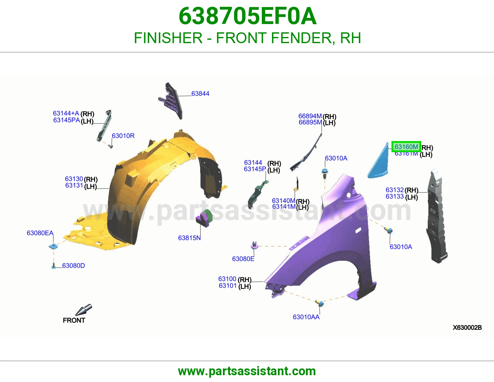 ديكور رفرف أمامي يمين 638705EF0A