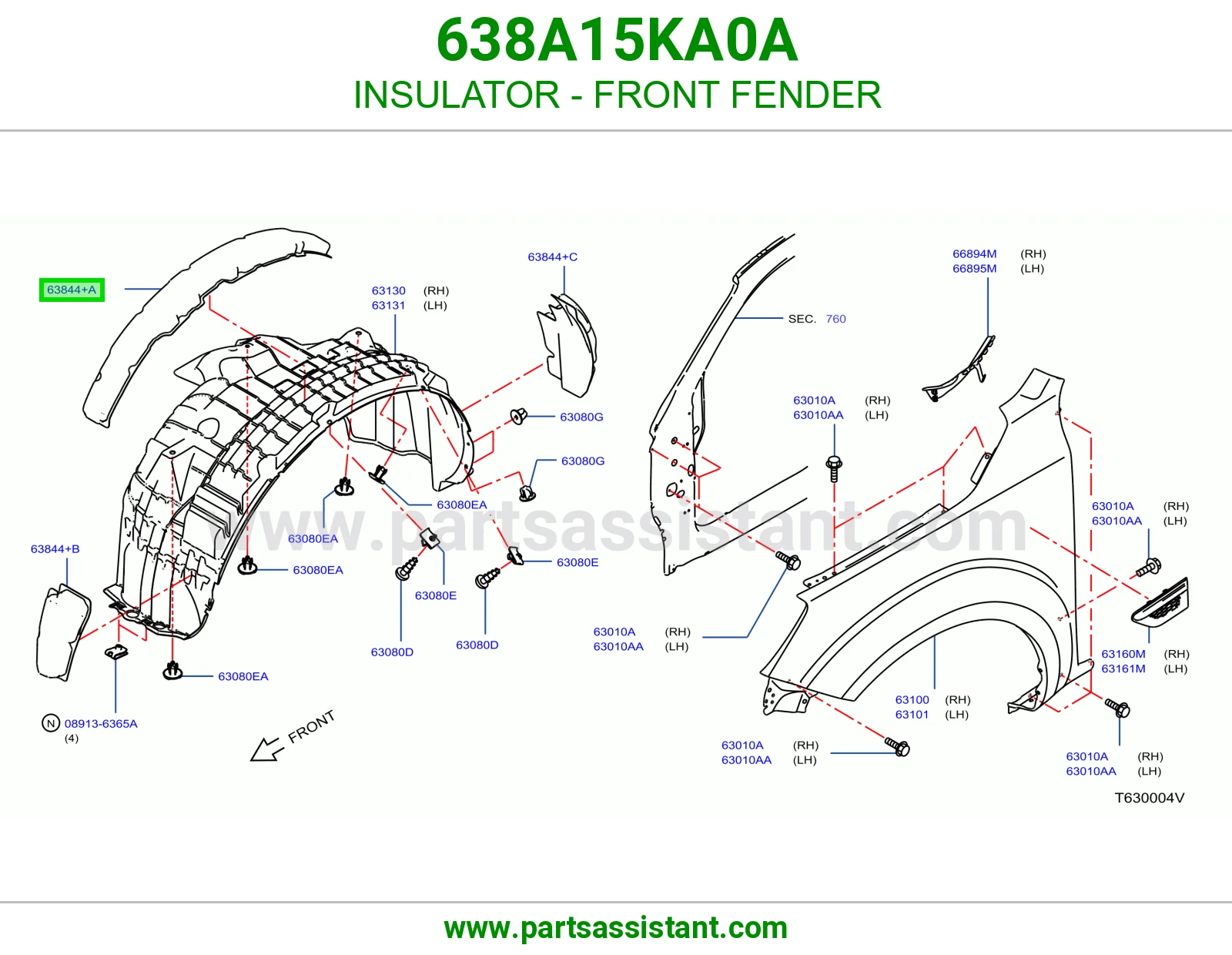 عازل رفرف أمامي 638A15KA0A