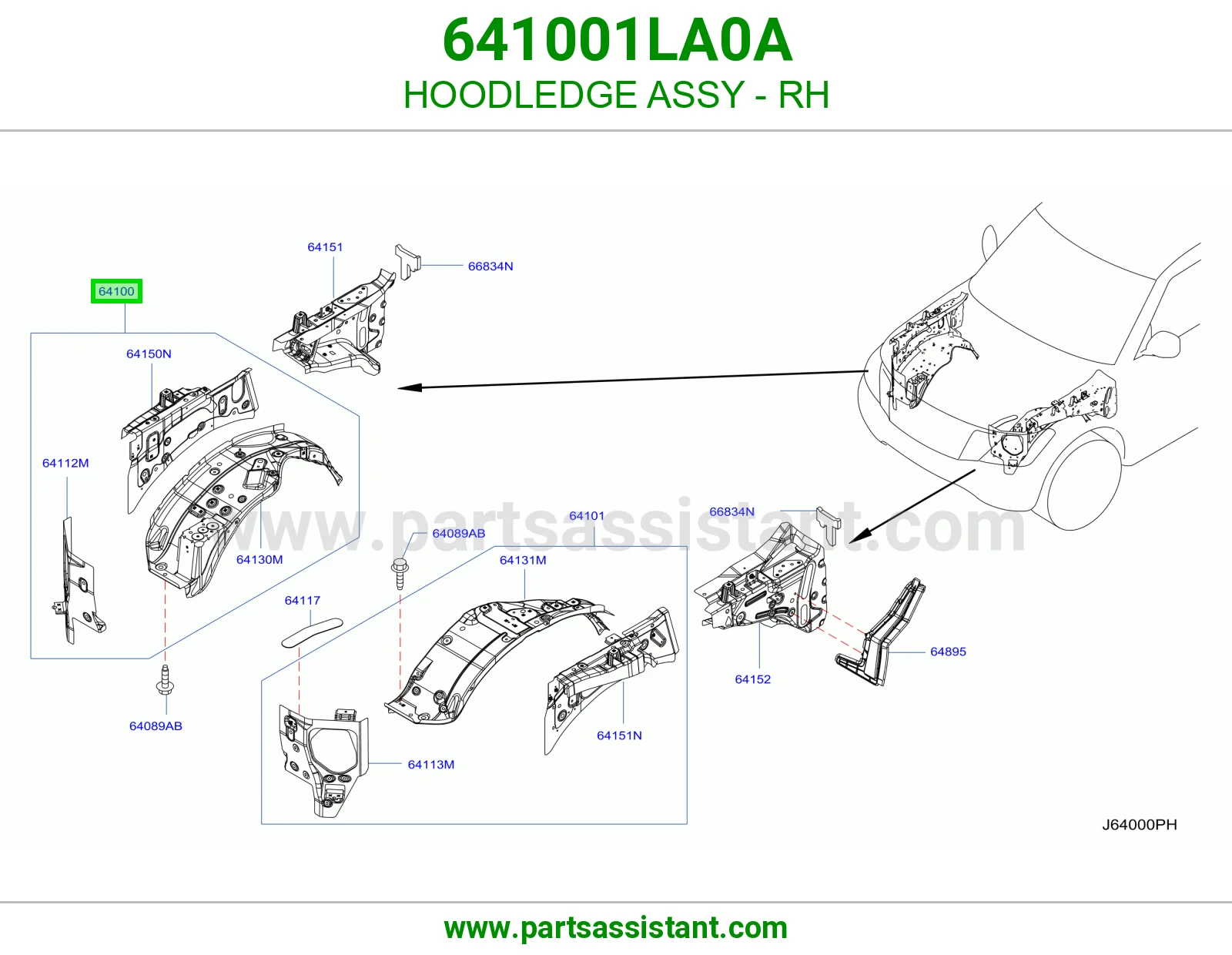 لحية يمين كاملة 641001LA0A