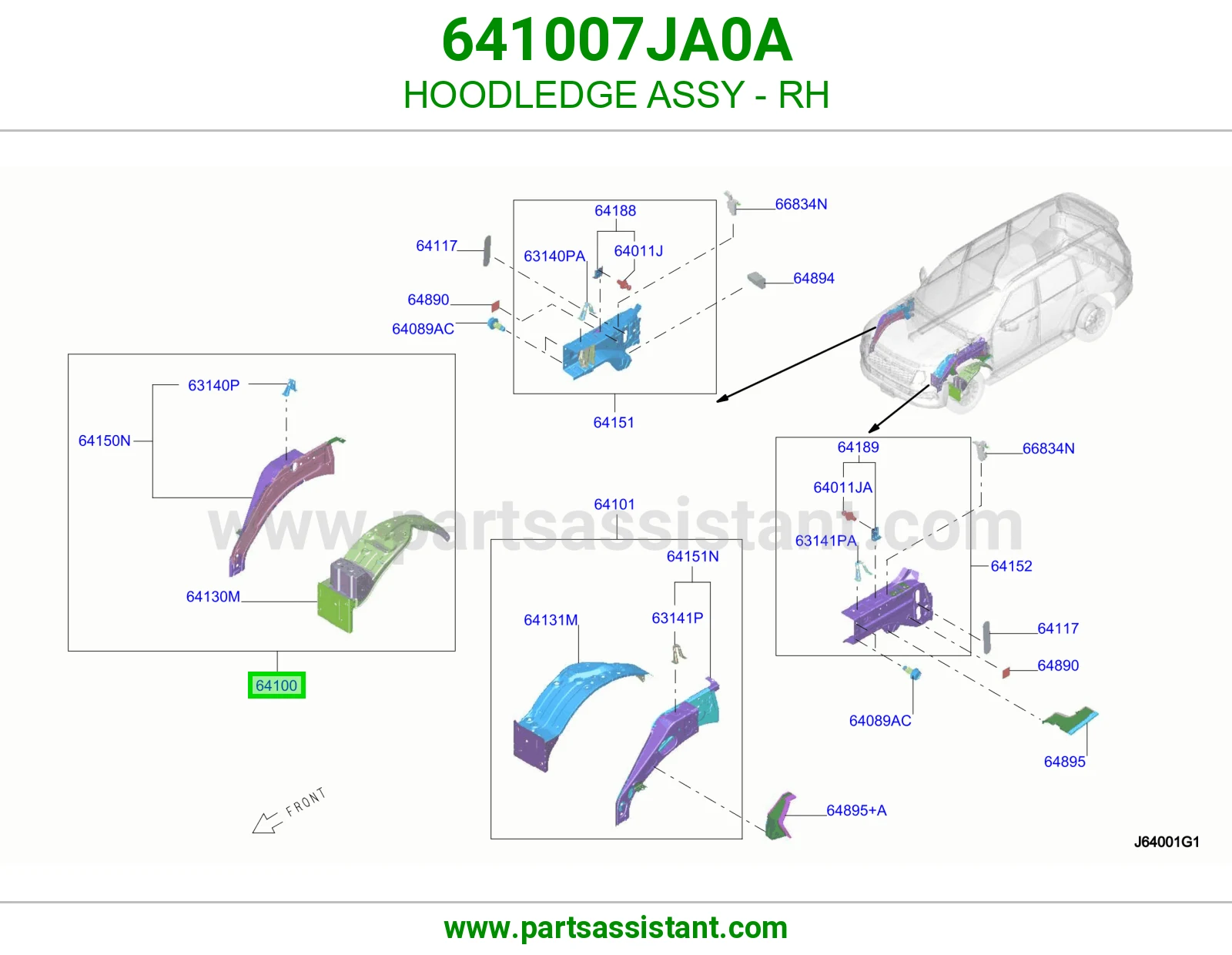 لحية يمين كاملة 641007JA0A