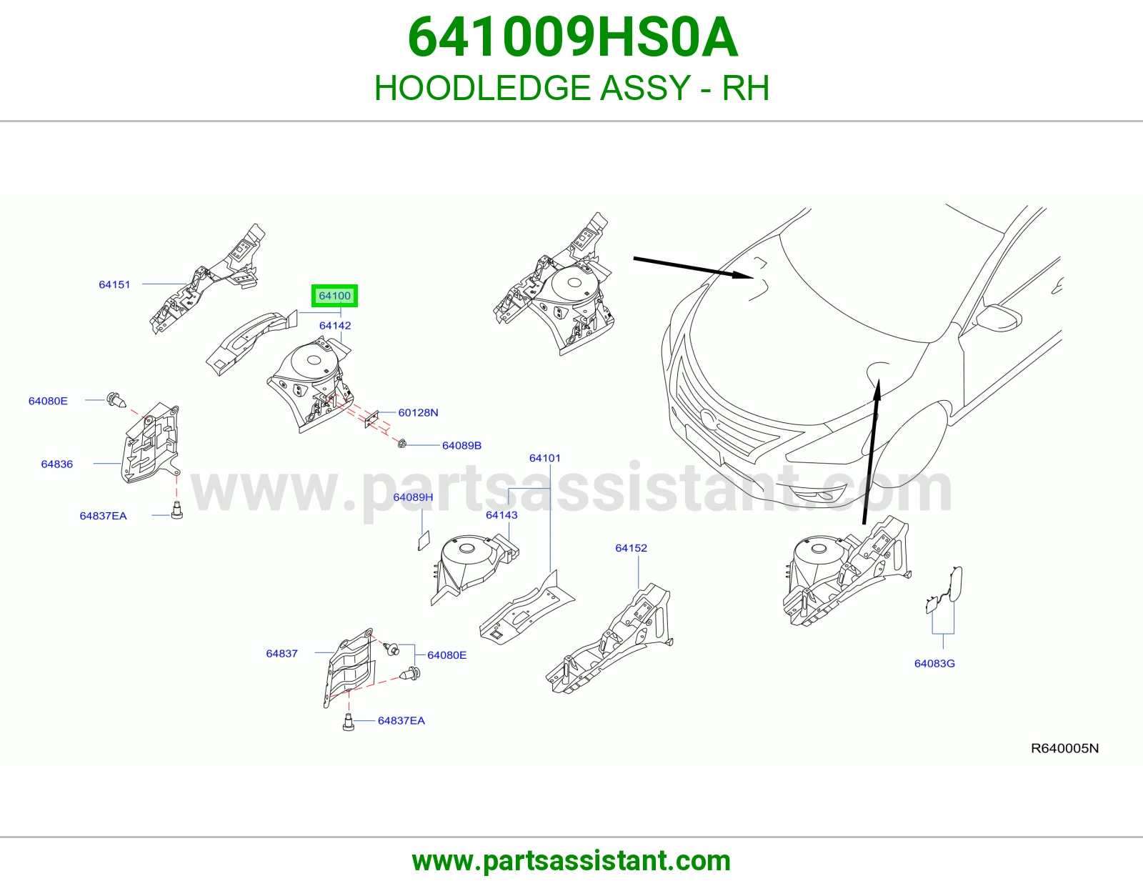 لحية يمين كاملة 641009HS0A