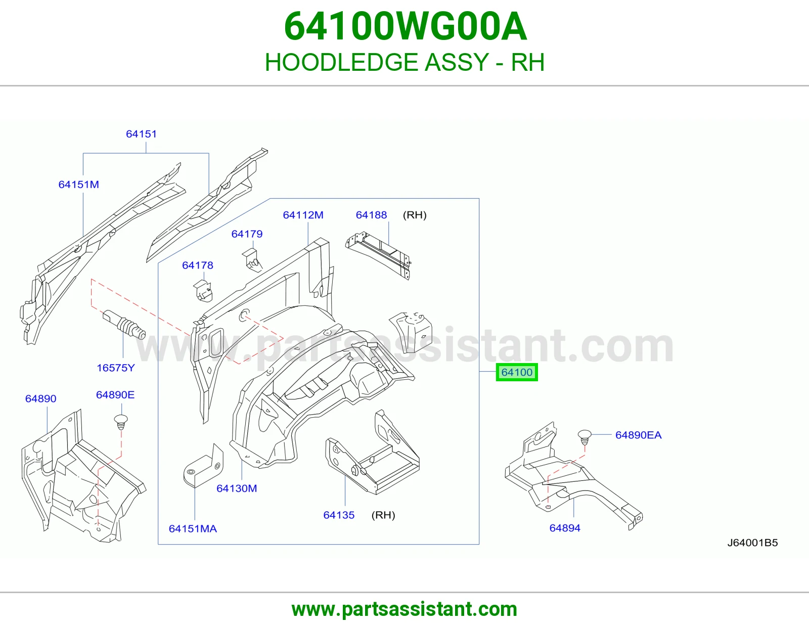لحية يمين كاملة 64100WG00A