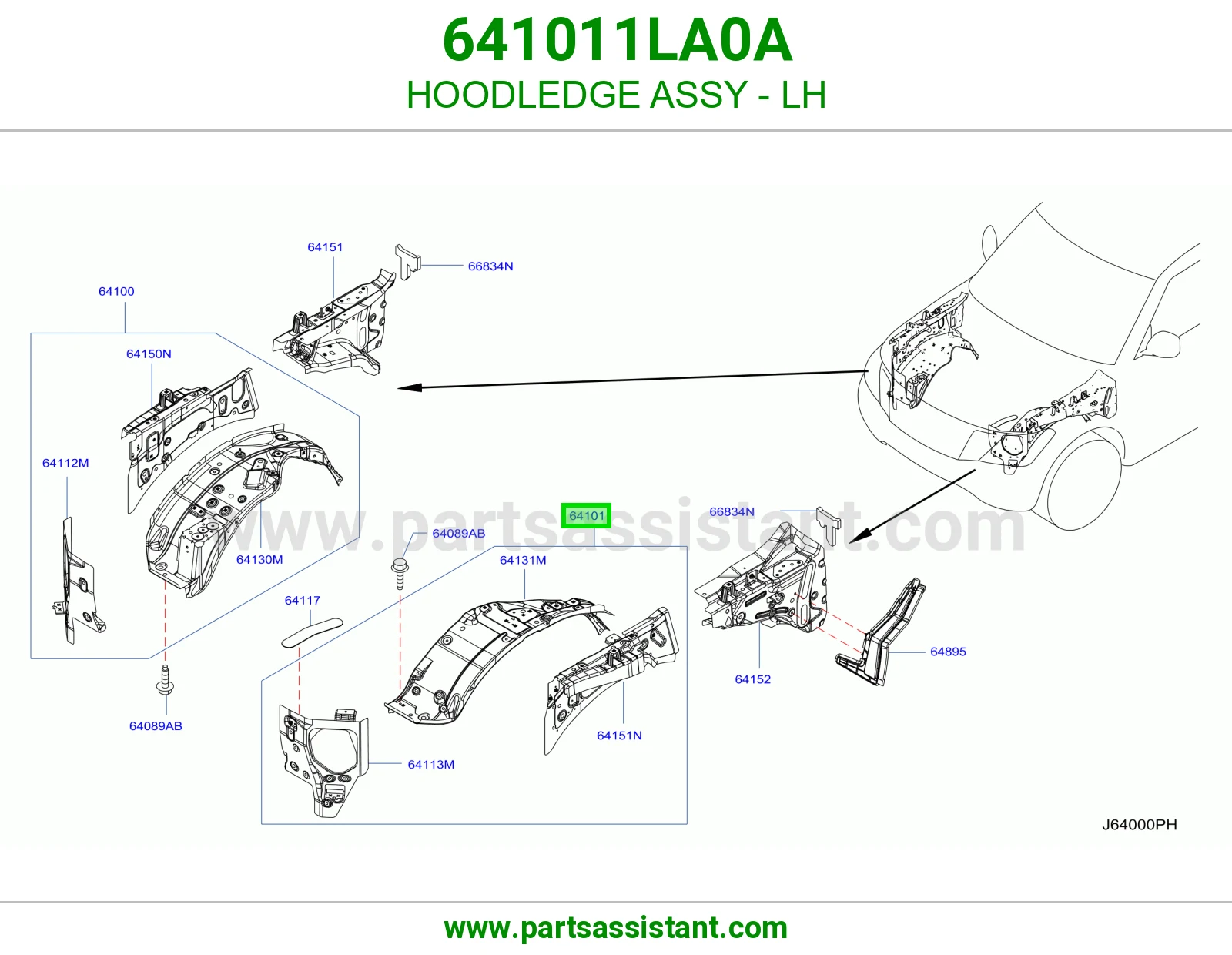 لحية يسار كاملة 641011LA0A