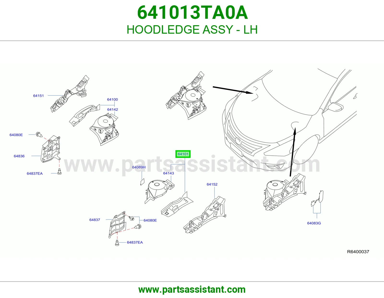لحية يسار كاملة 641013TA0A