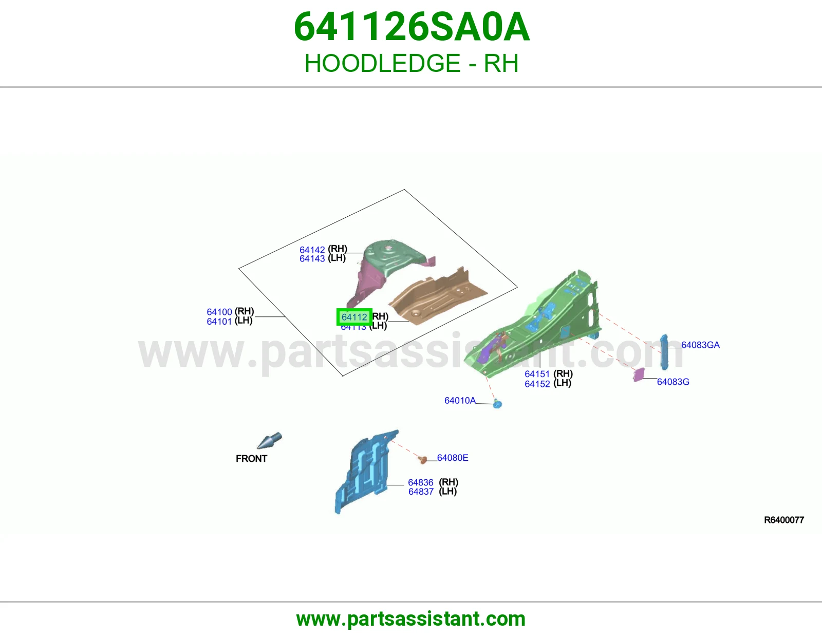 حافة حوض كبوت يمين 641126SA0A