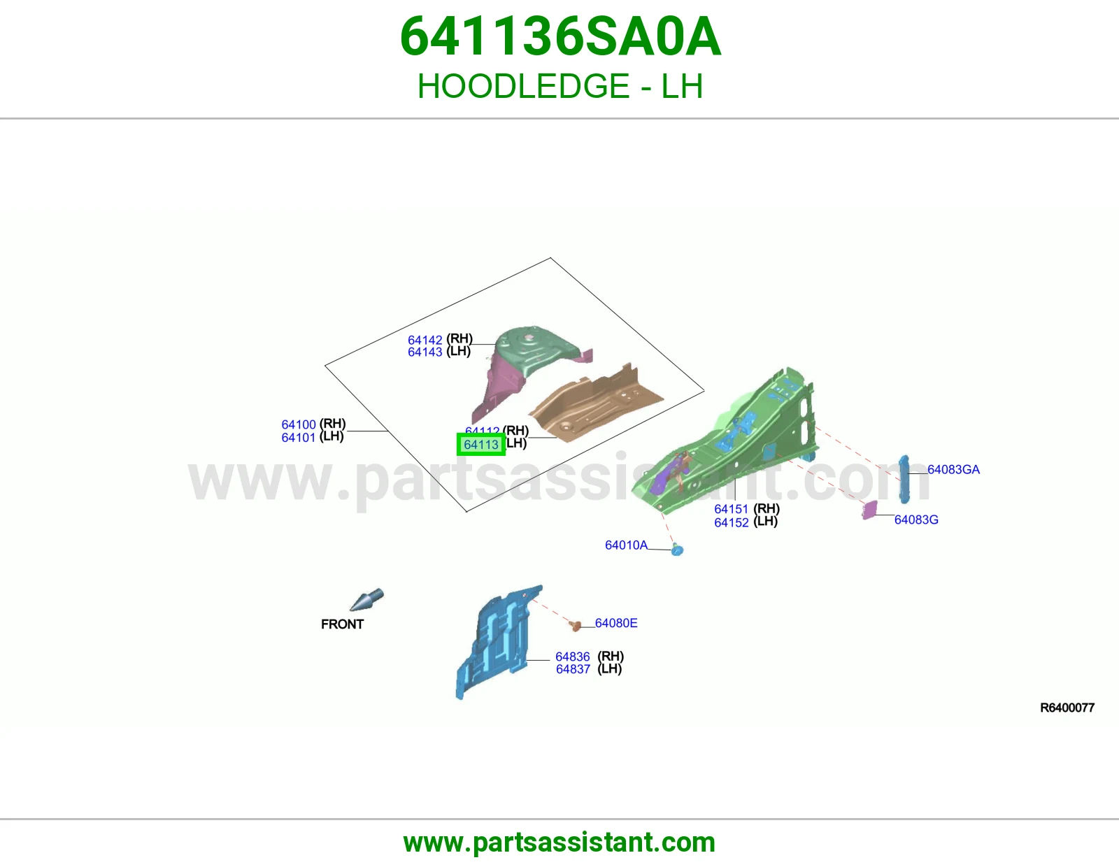 حافة حوض كبوت يسار 641136SA0A