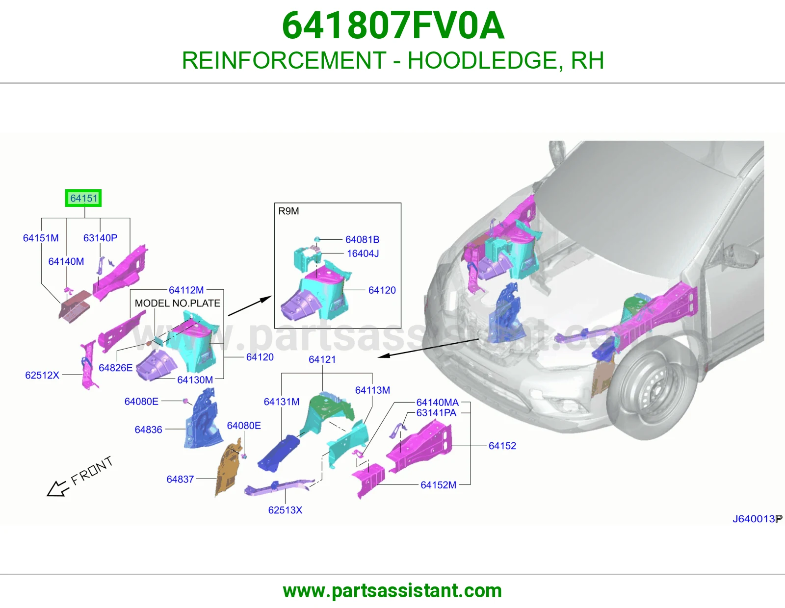تقوية حافة حوض كبوت يمين 641807FV0A