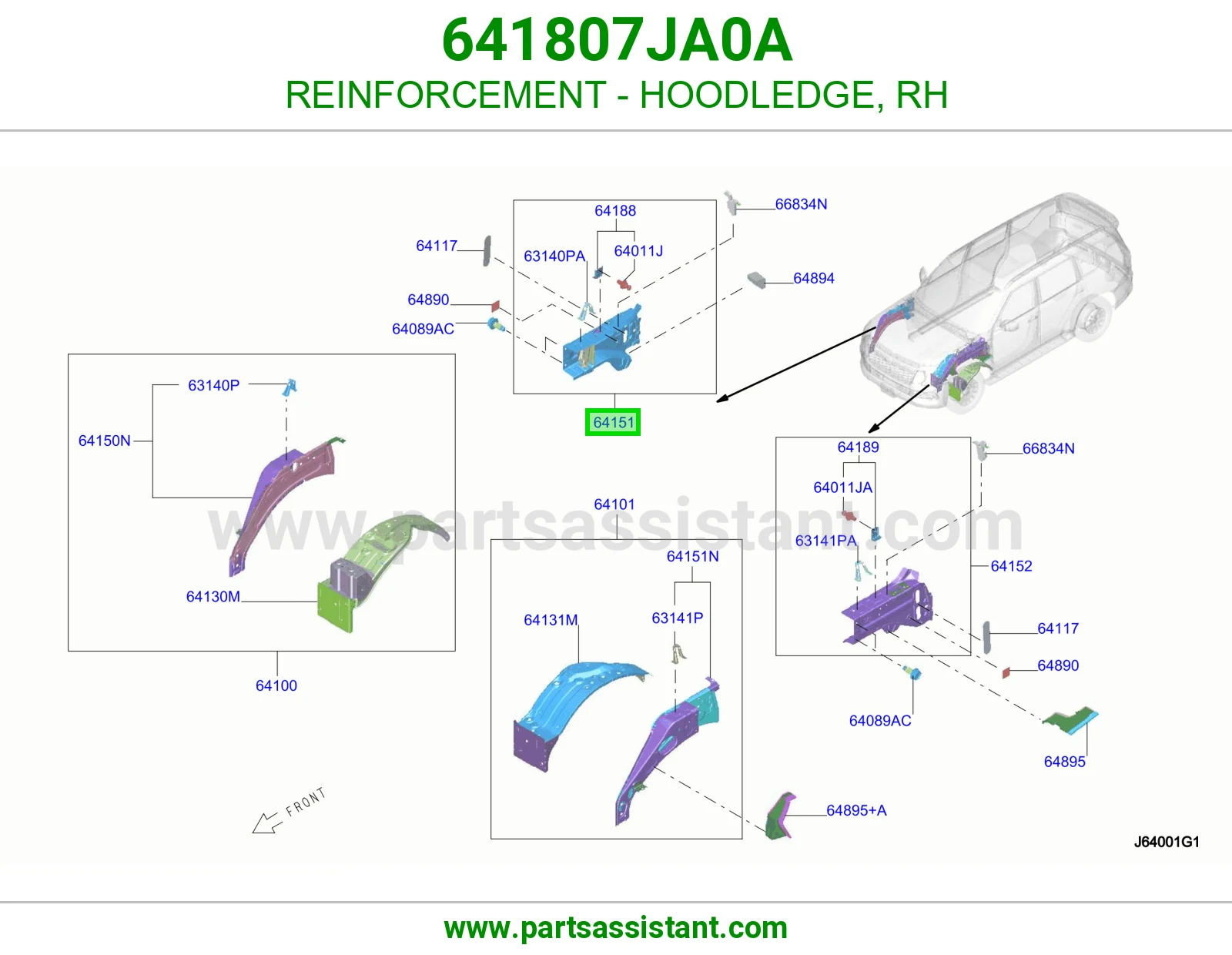 تقوية حافة حوض كبوت يمين 641807JA0A