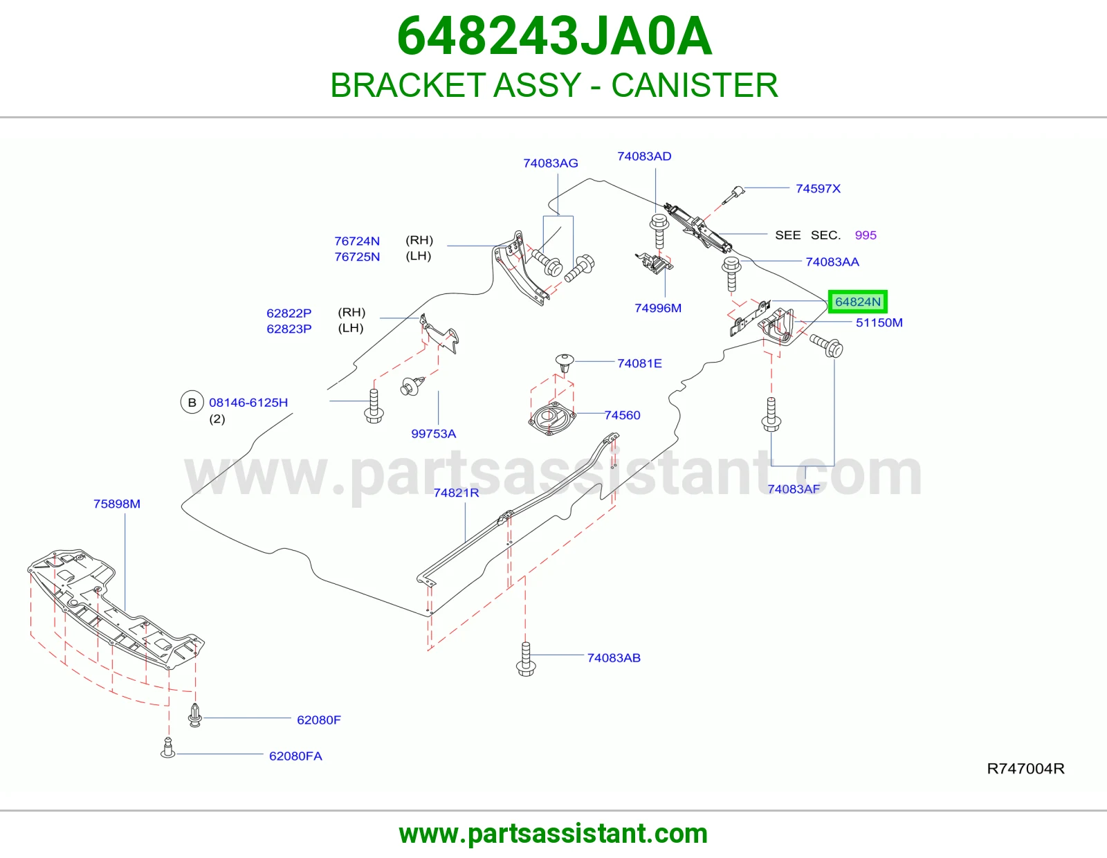 قاعدة علبة فحم كاملة 648243JA0A