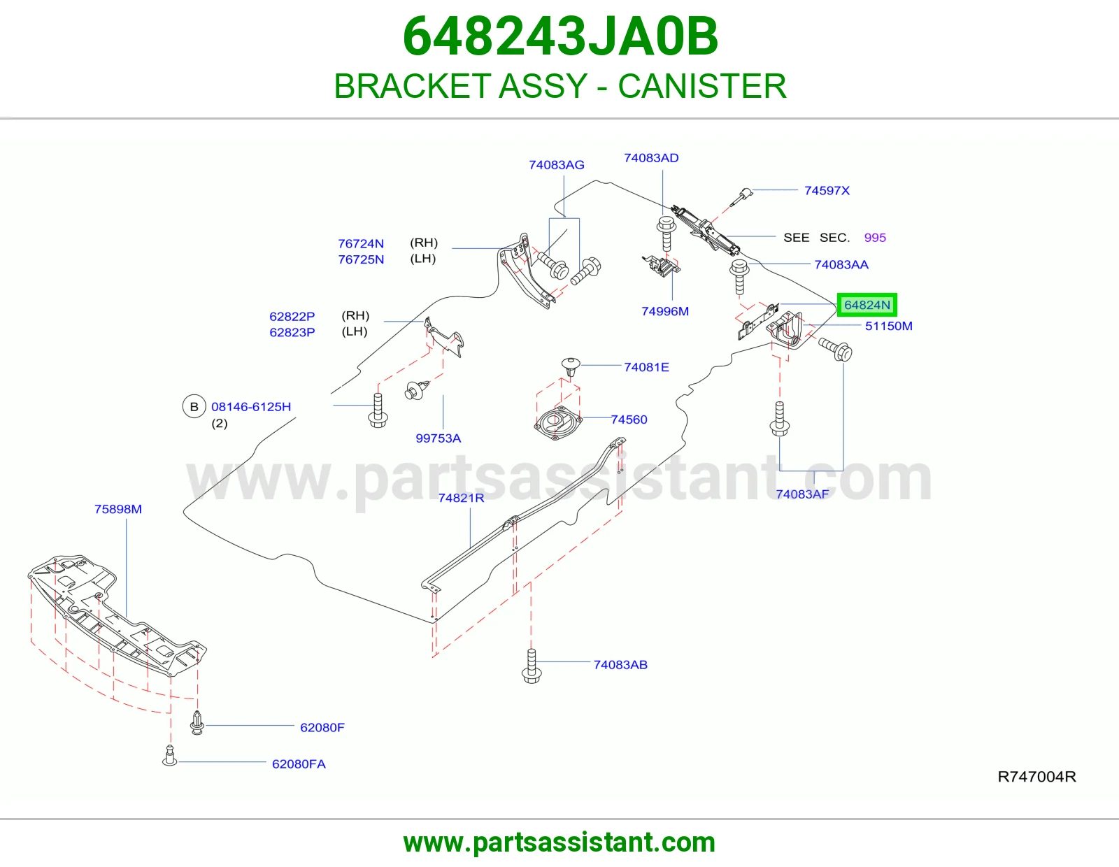 قاعدة علبة فحم كاملة 648243JA0B