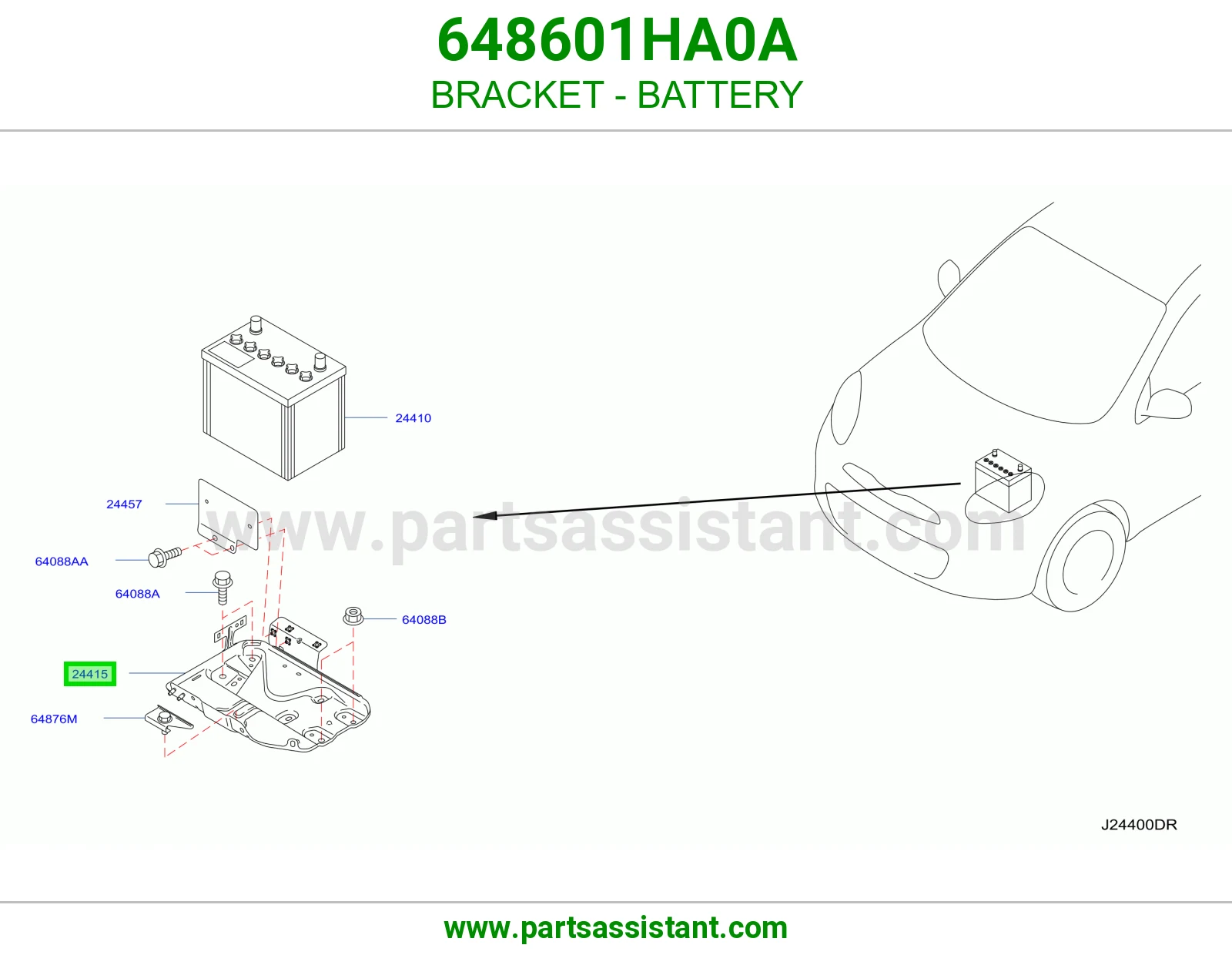 BRACKET - BATTERY 648601HA0A