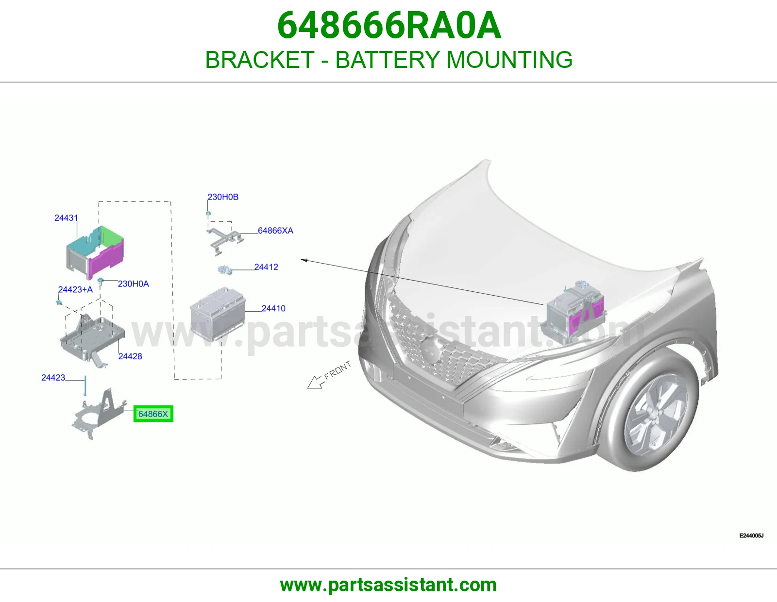 قاعدة بطارية 648666RA0A