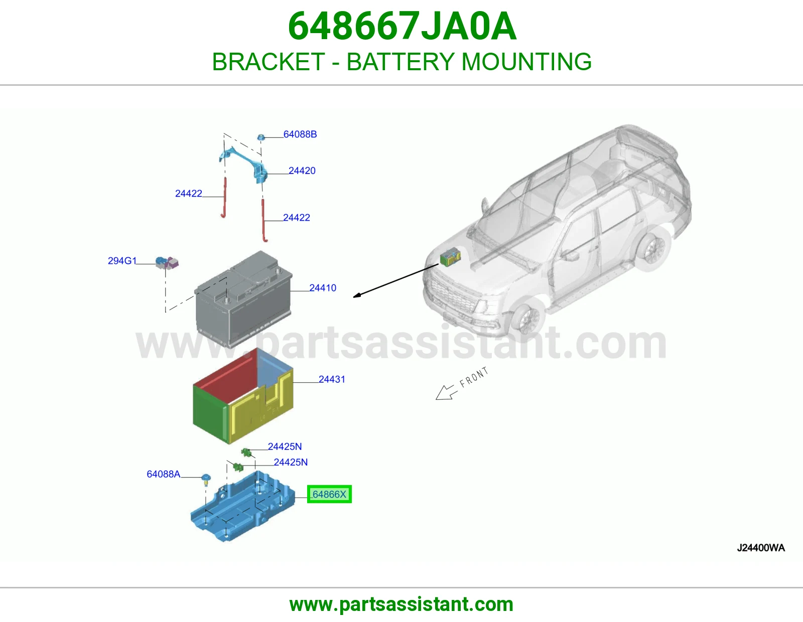 قاعدة بطارية 648667JA0A