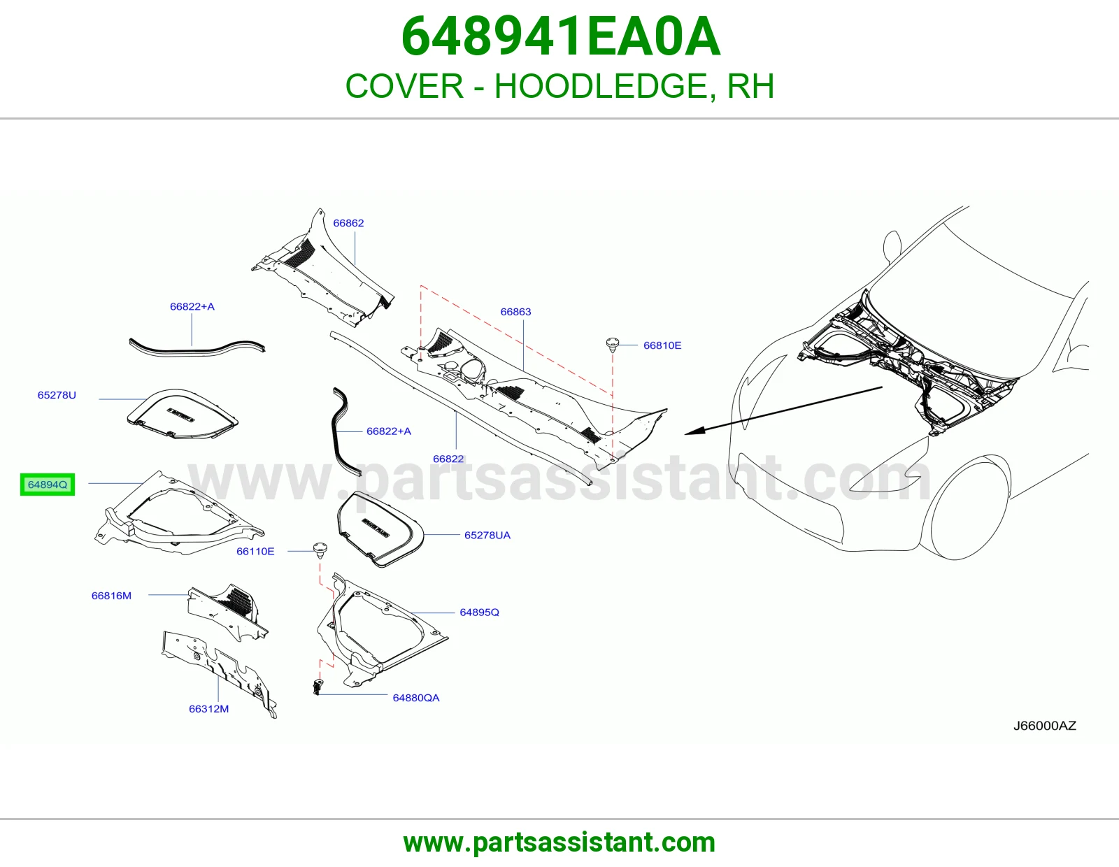 غطاء حافة حوض كبوت يمين 648941EA0A