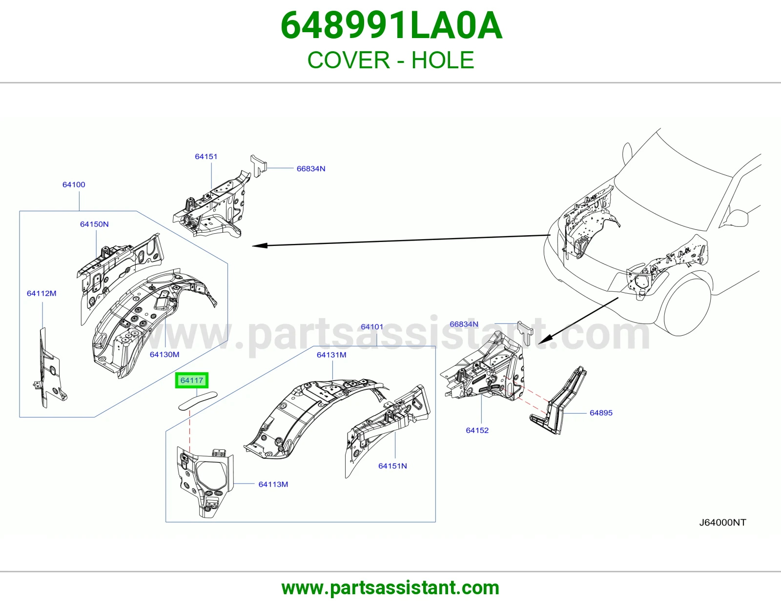 غطاء فتحة 648991LA0A