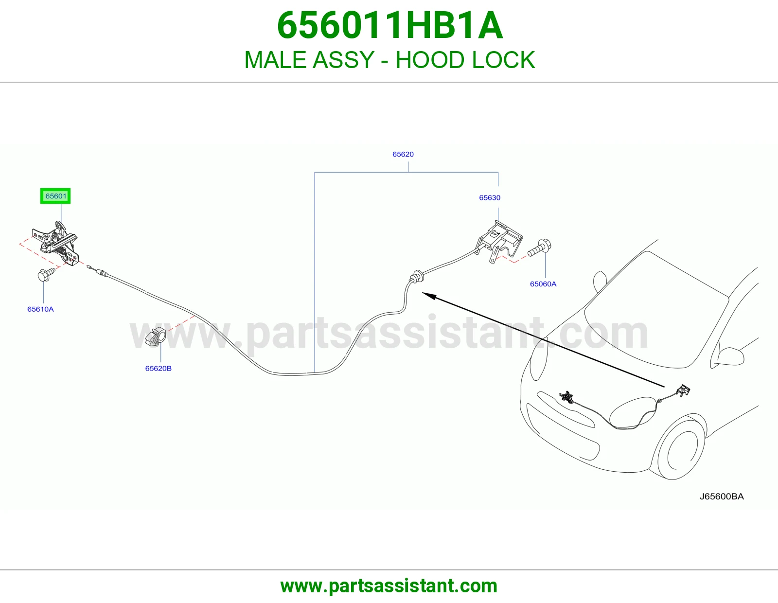 قفل كبوت 656011HB1A