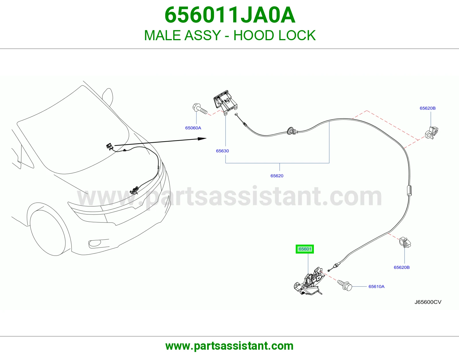 قفل كبوت 656011JA0A