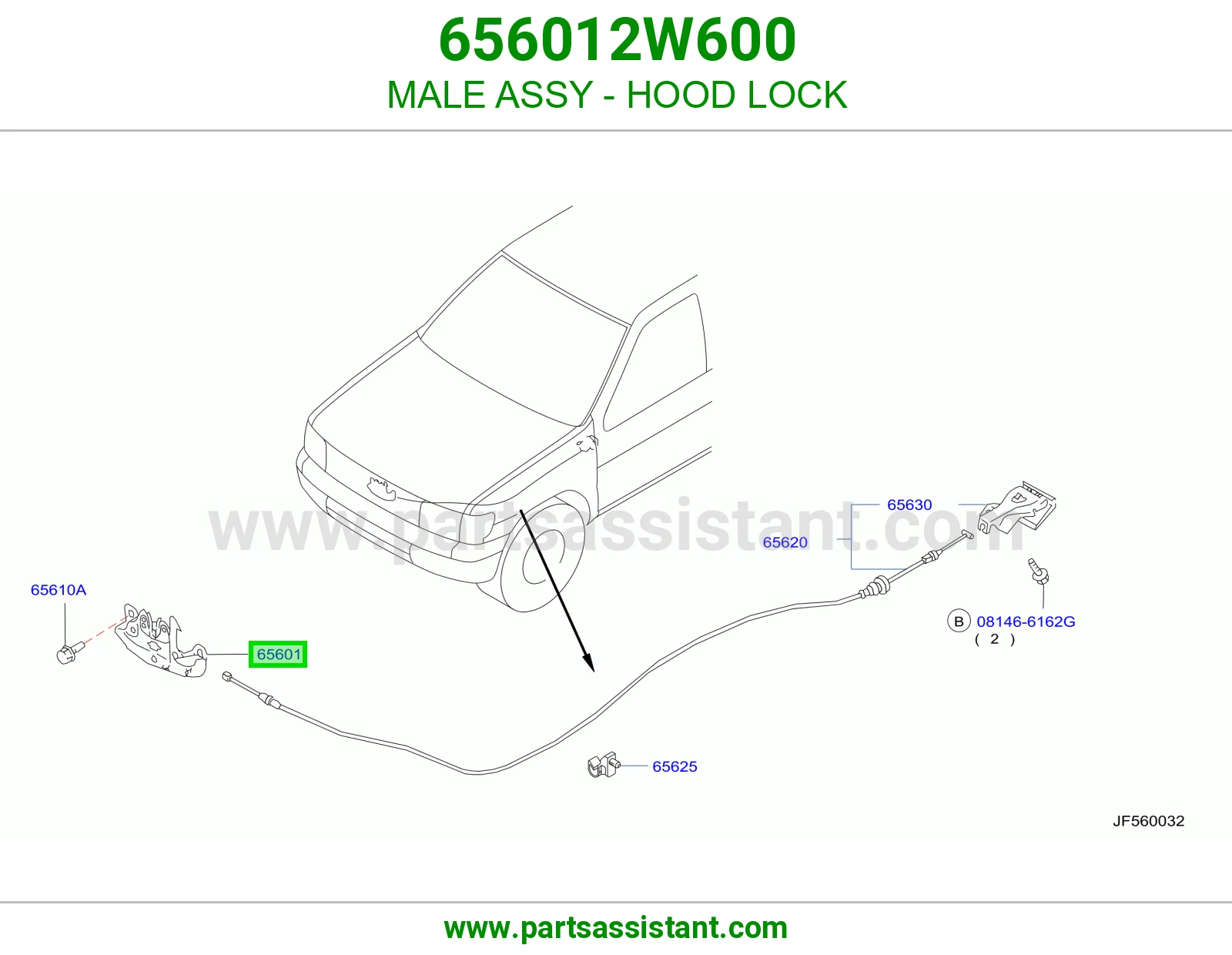 قفل كبوت 656012W600