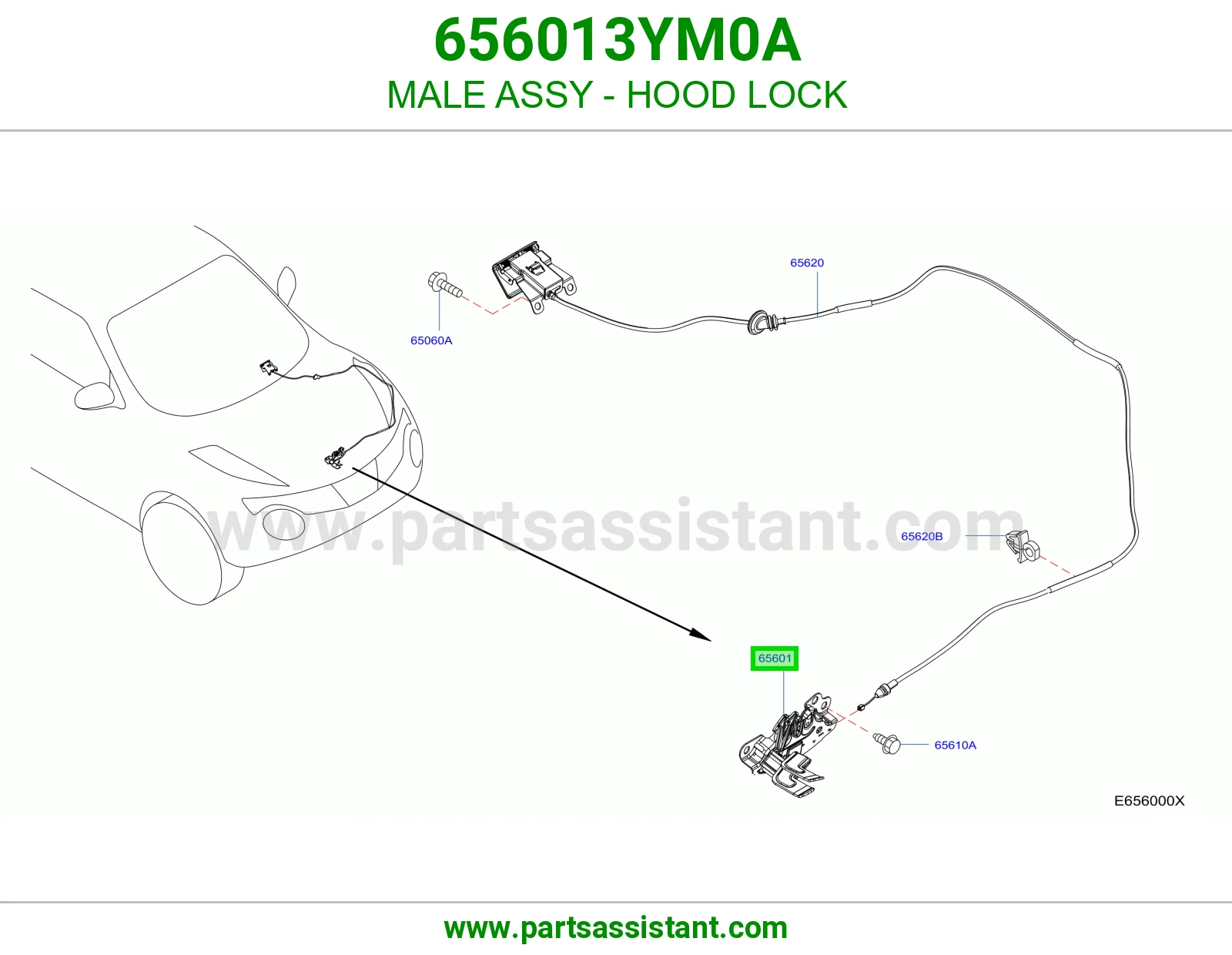 قفل كبوت 656013YM0A