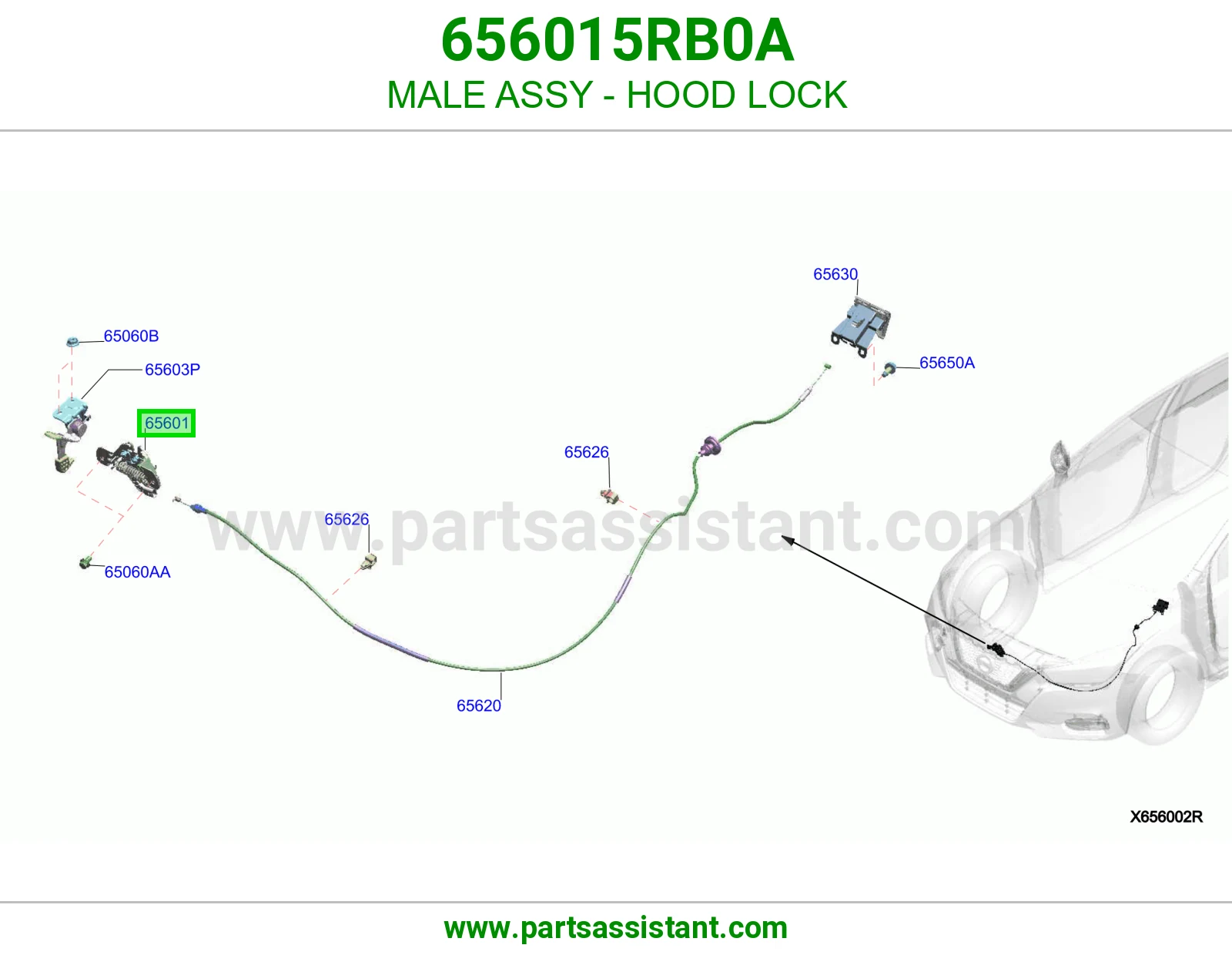 قفل كبوت 656015RB0A