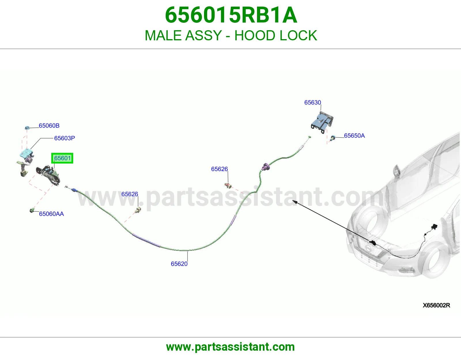 قفل كبوت 656015RB1A