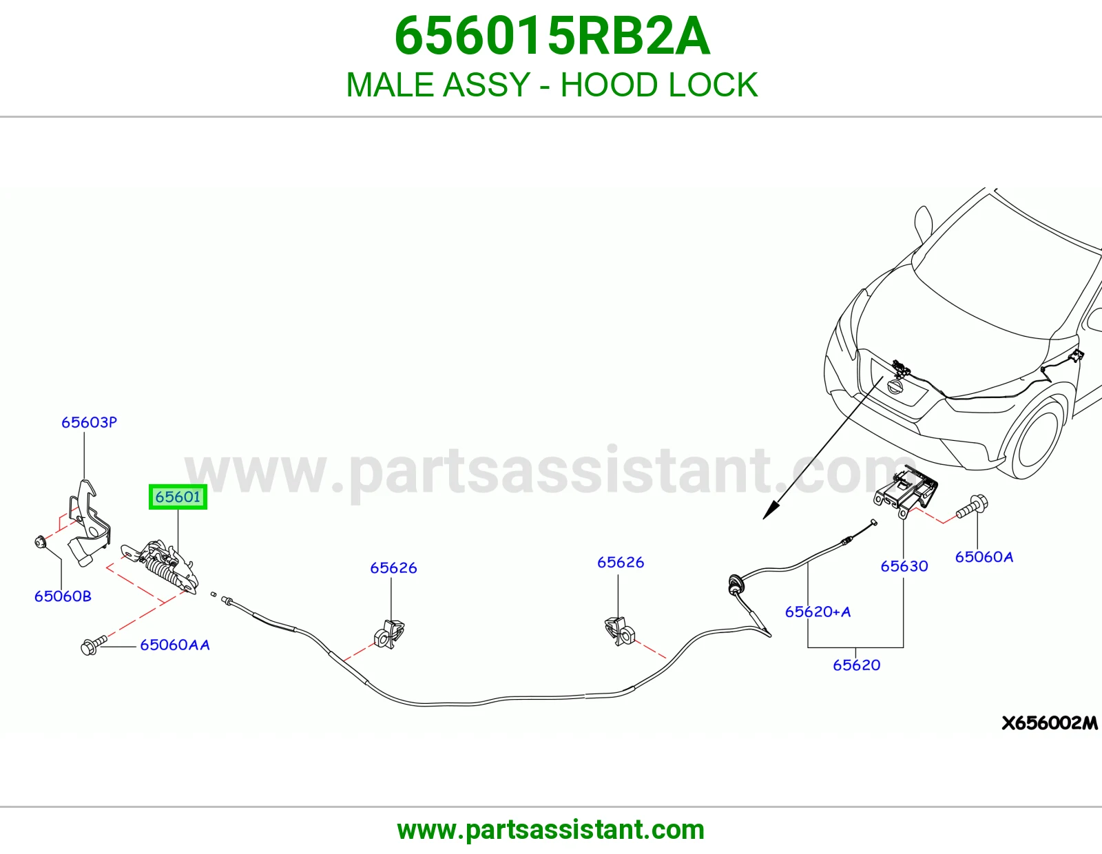 قفل كبوت 656015RB2A