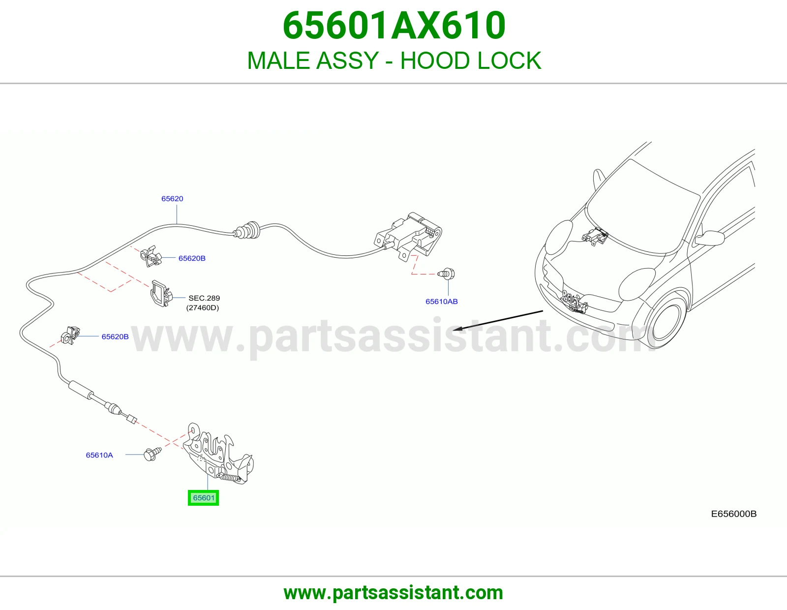 قفل كبوت 65601AX610