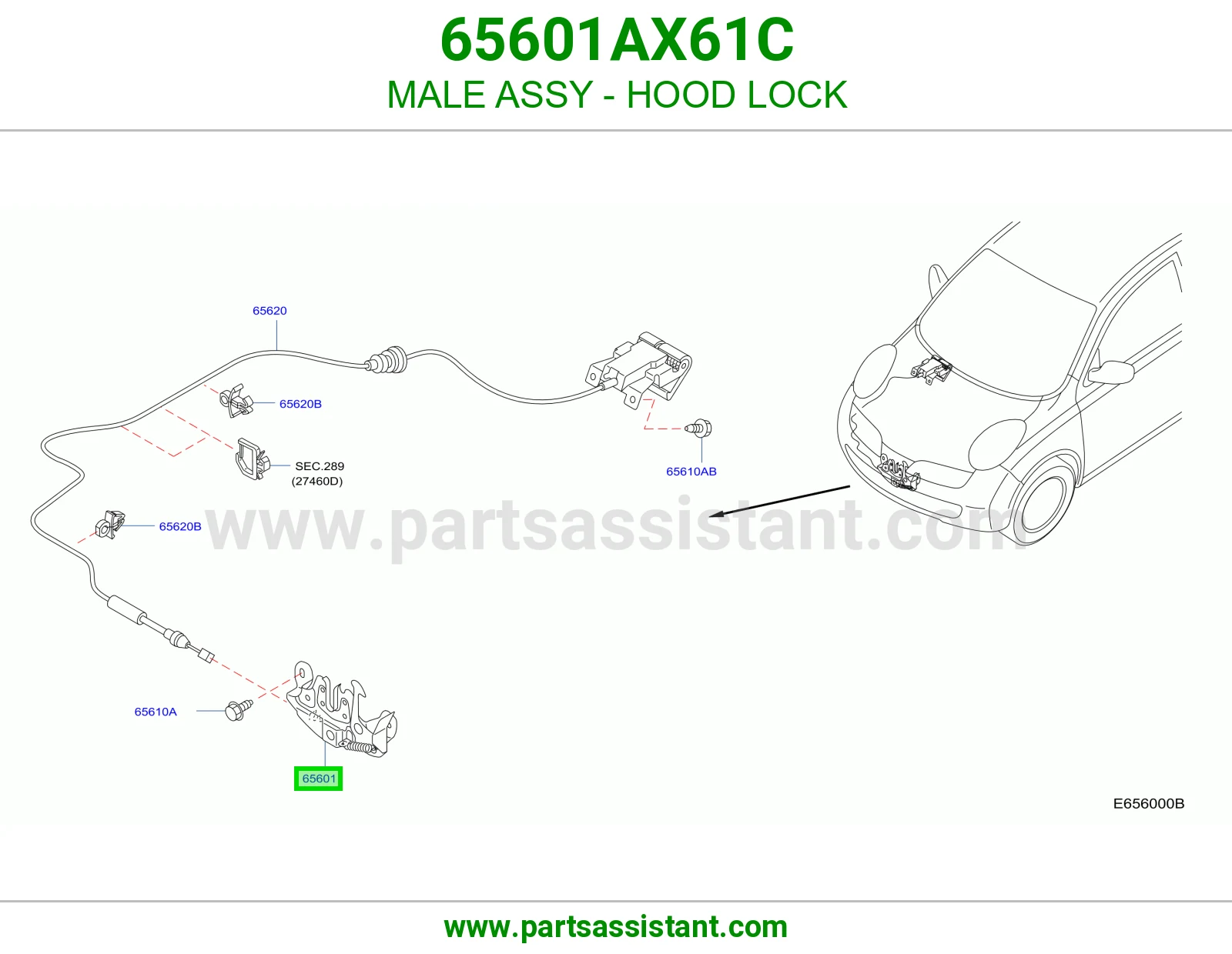قفل كبوت 65601AX61C