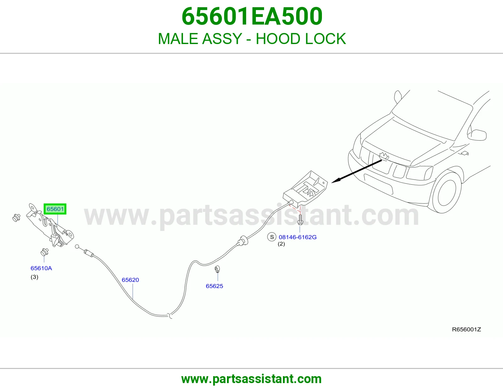 قفل كبوت 65601EA500