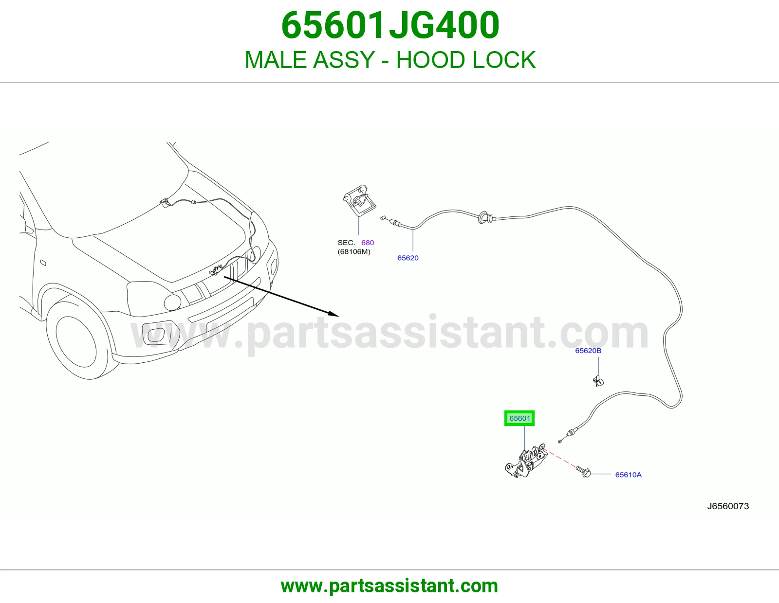 قفل كبوت 65601JG400