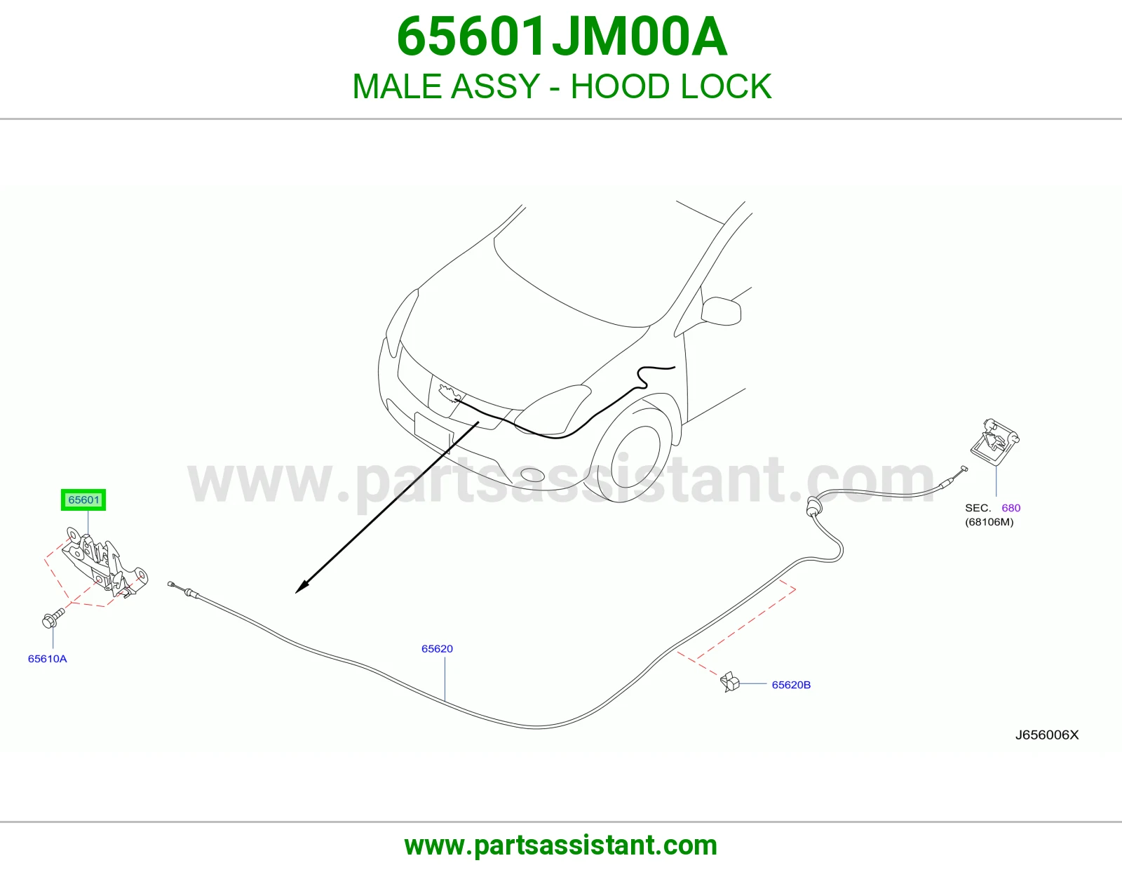 قفل كبوت 65601JM00A