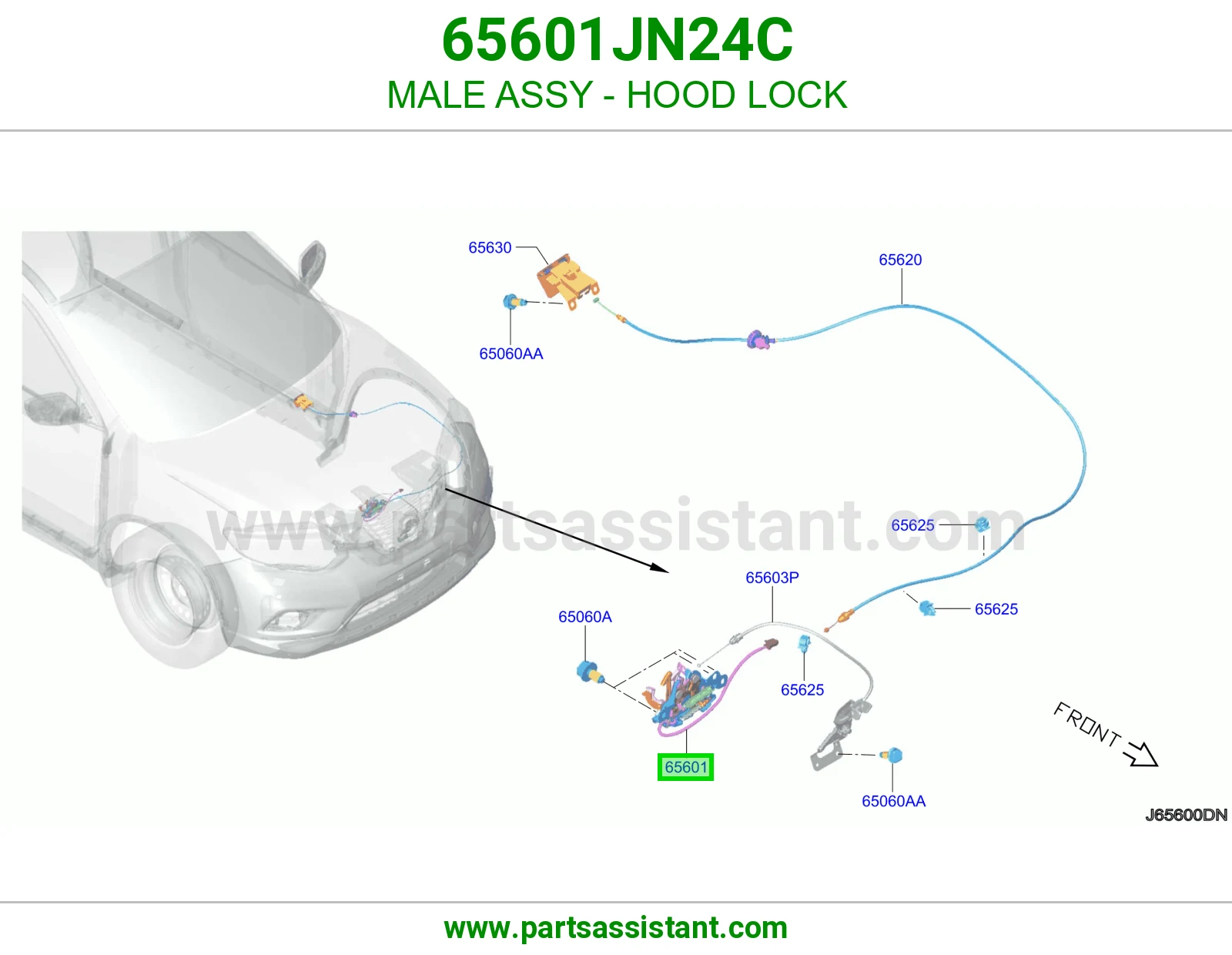 قفل كبوت 65601JN24C