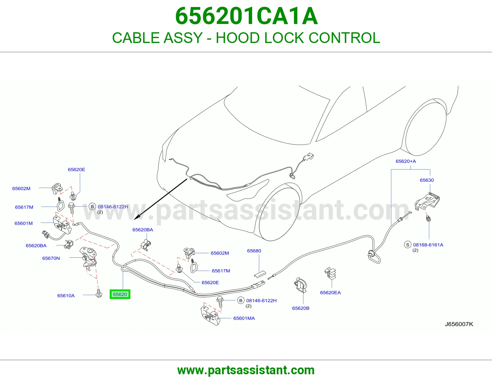 قفل كبوت 656201CA1A